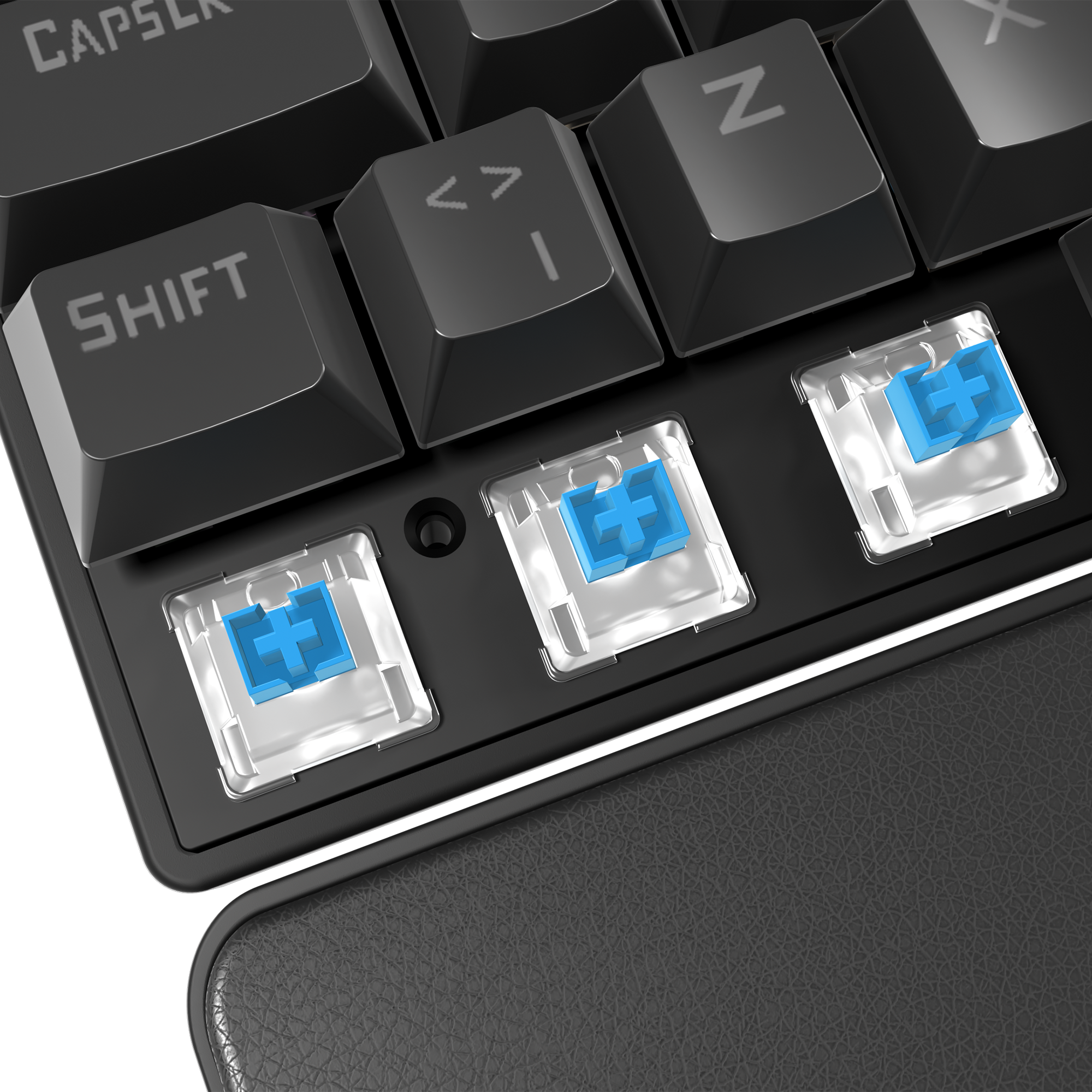 Rainbow Bilek Destekli Blue Switch Oyuncu Klavyesi-Siyah