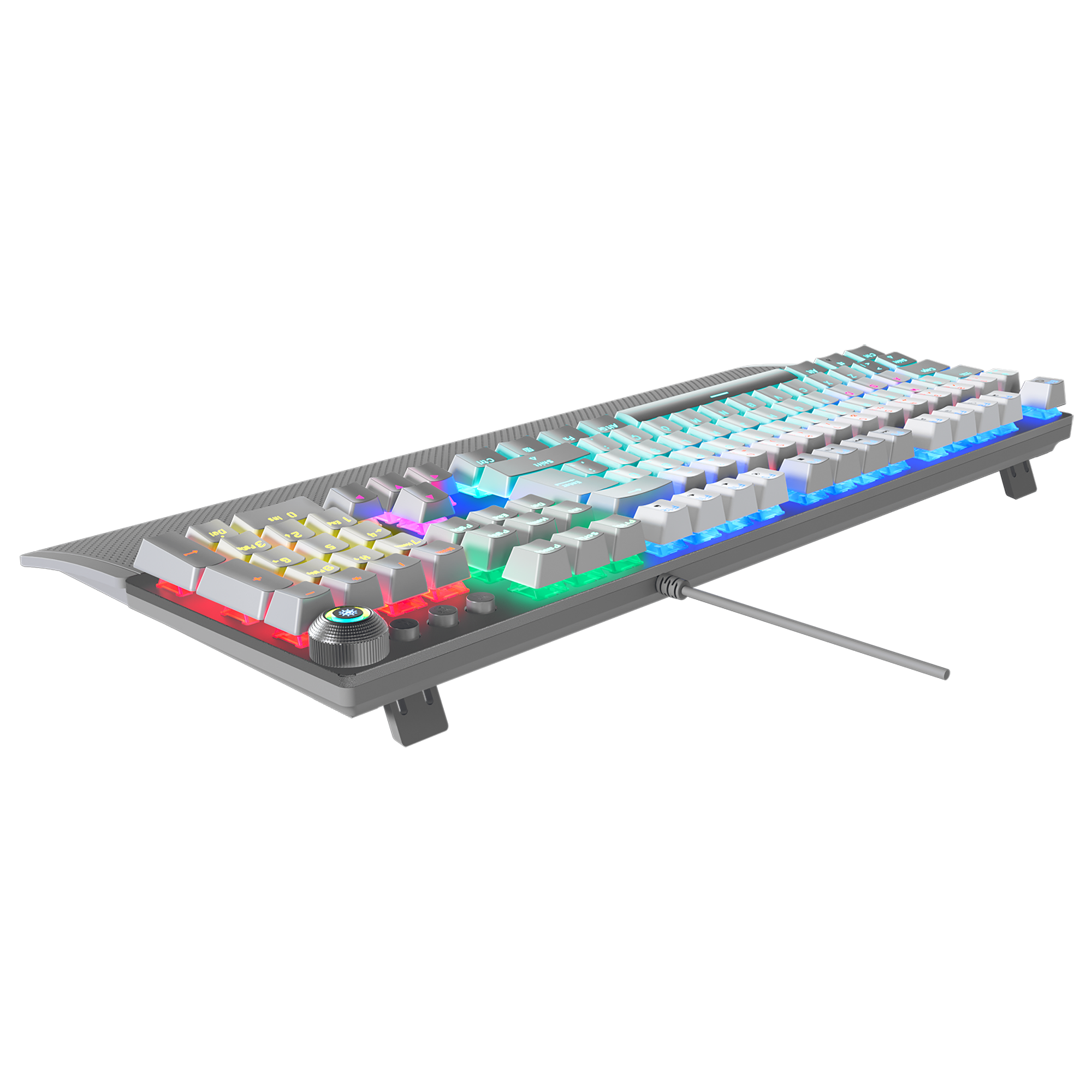 KB-R28 BLADE PLUS Beyaz / Gri Tam Türkçe Red Switch Gaming Klavye - Rampage