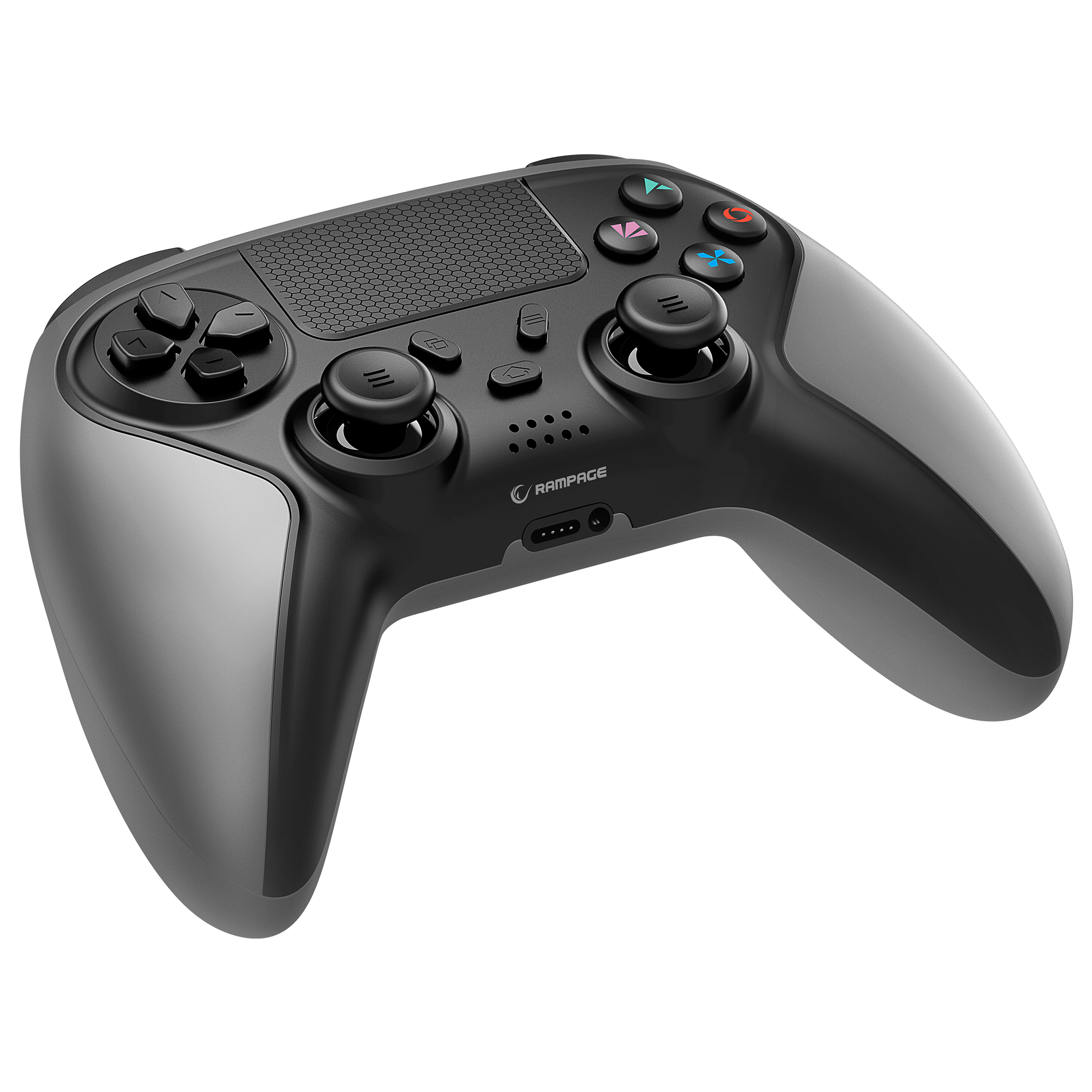 Tactic Metalik Siyah Bluetooth Çift Titreşimli PS4-Gamepad Joypad - Rampage