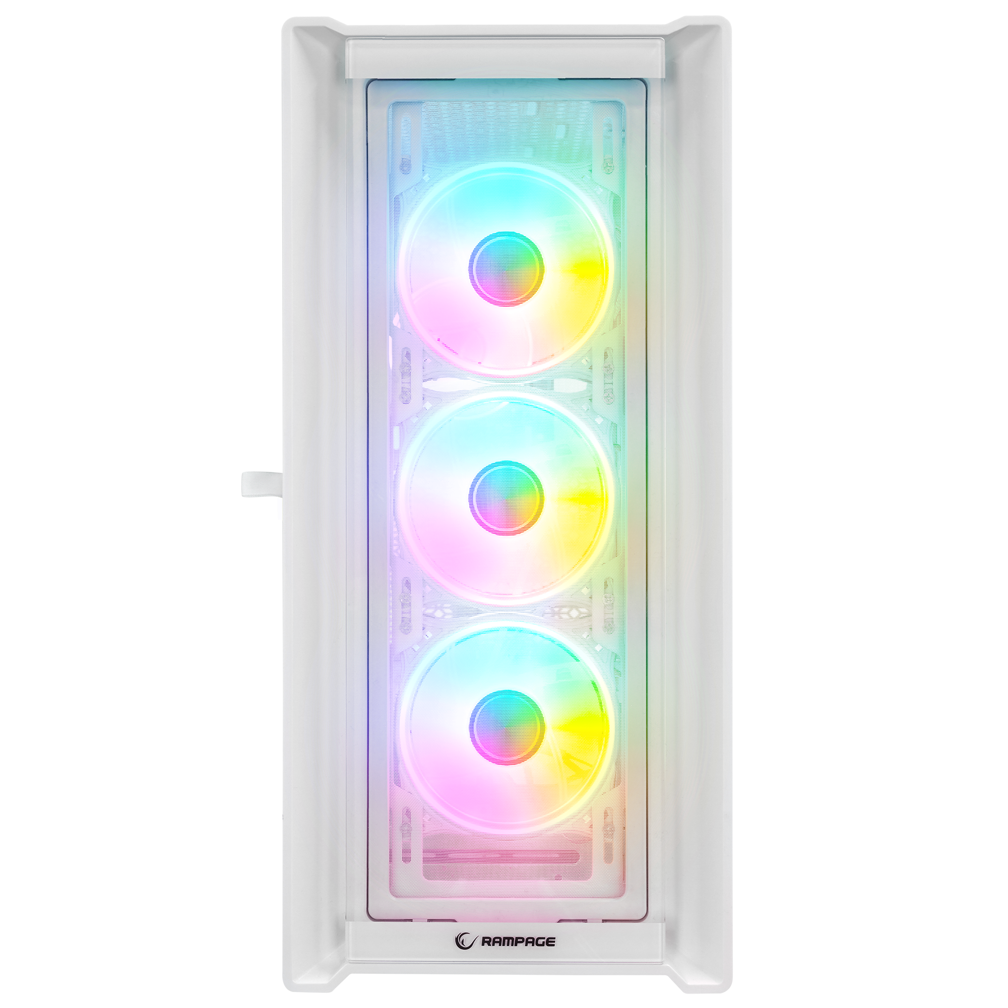 SIRIUS Temperli Camlı Beyaz 4*12cm RGB Fan E-ATX Mid-T Gaming Oyuncu Kasası - Rampage