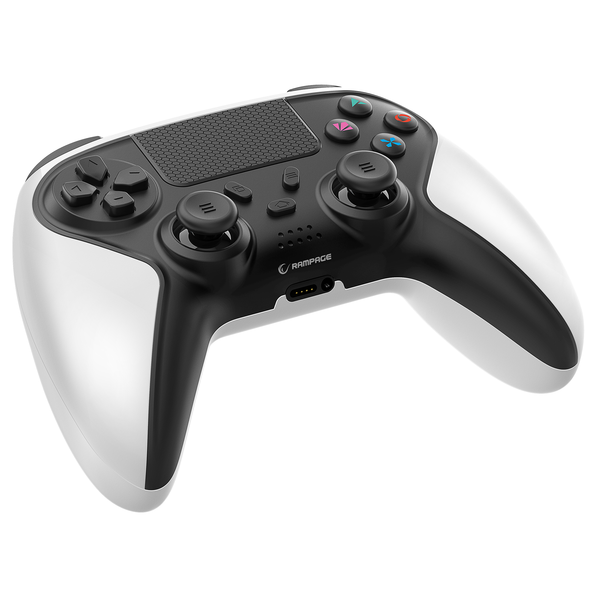 Tactic Beyaz Bluetooth Çift Titreşimli PS4-Gamepad Joypad - Rampage