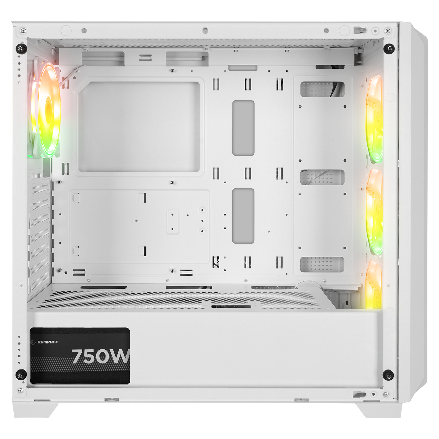 ELYSIAN MESH 750W 80 Plus Bronze Temperli Camlı Mid-T Beyaz Oyuncu Kasası - Rampage