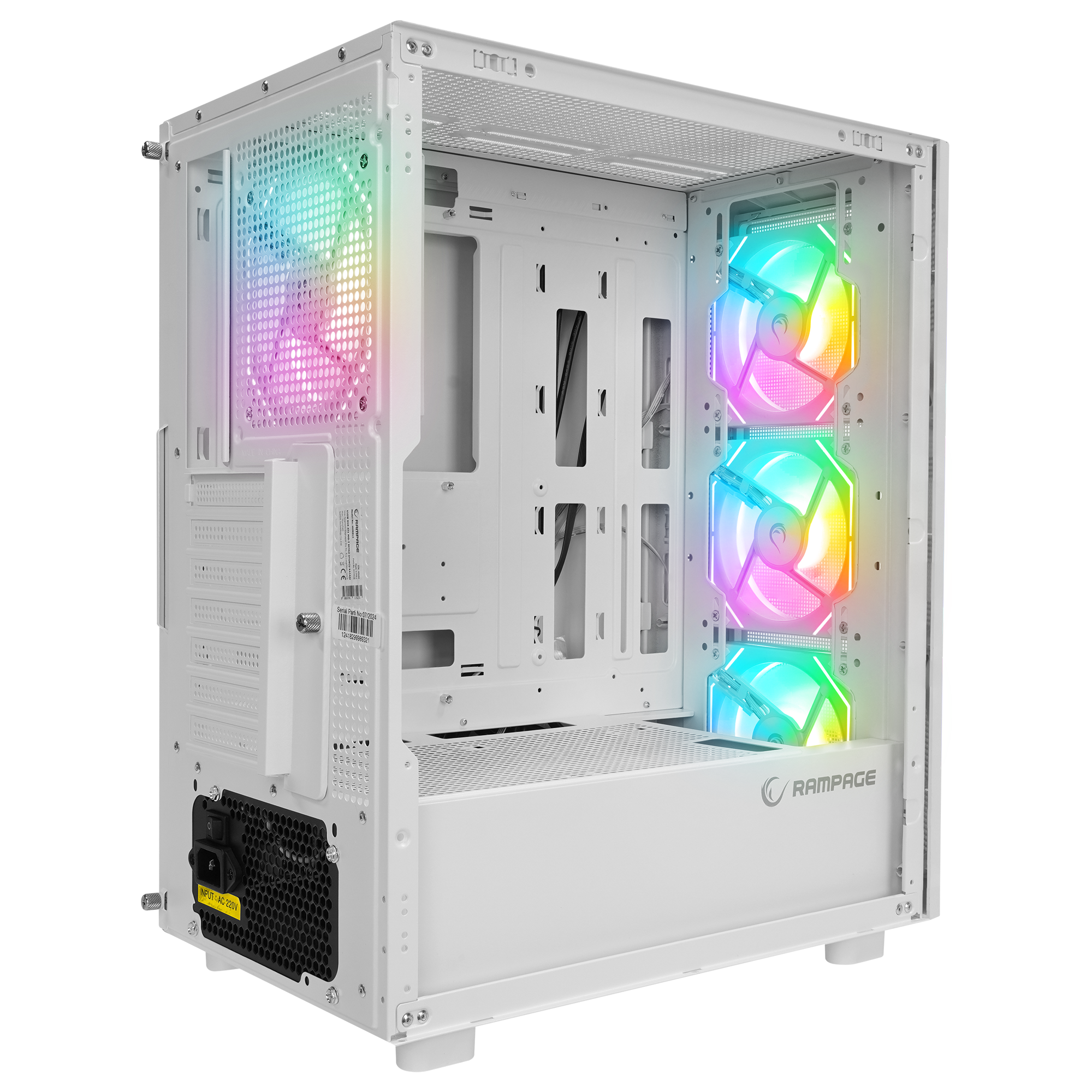 HUMBLE Beyaz Mesh 650W 80 Plus Bronze ATX Mid-T Gaming Oyuncu Kasası - Rampage