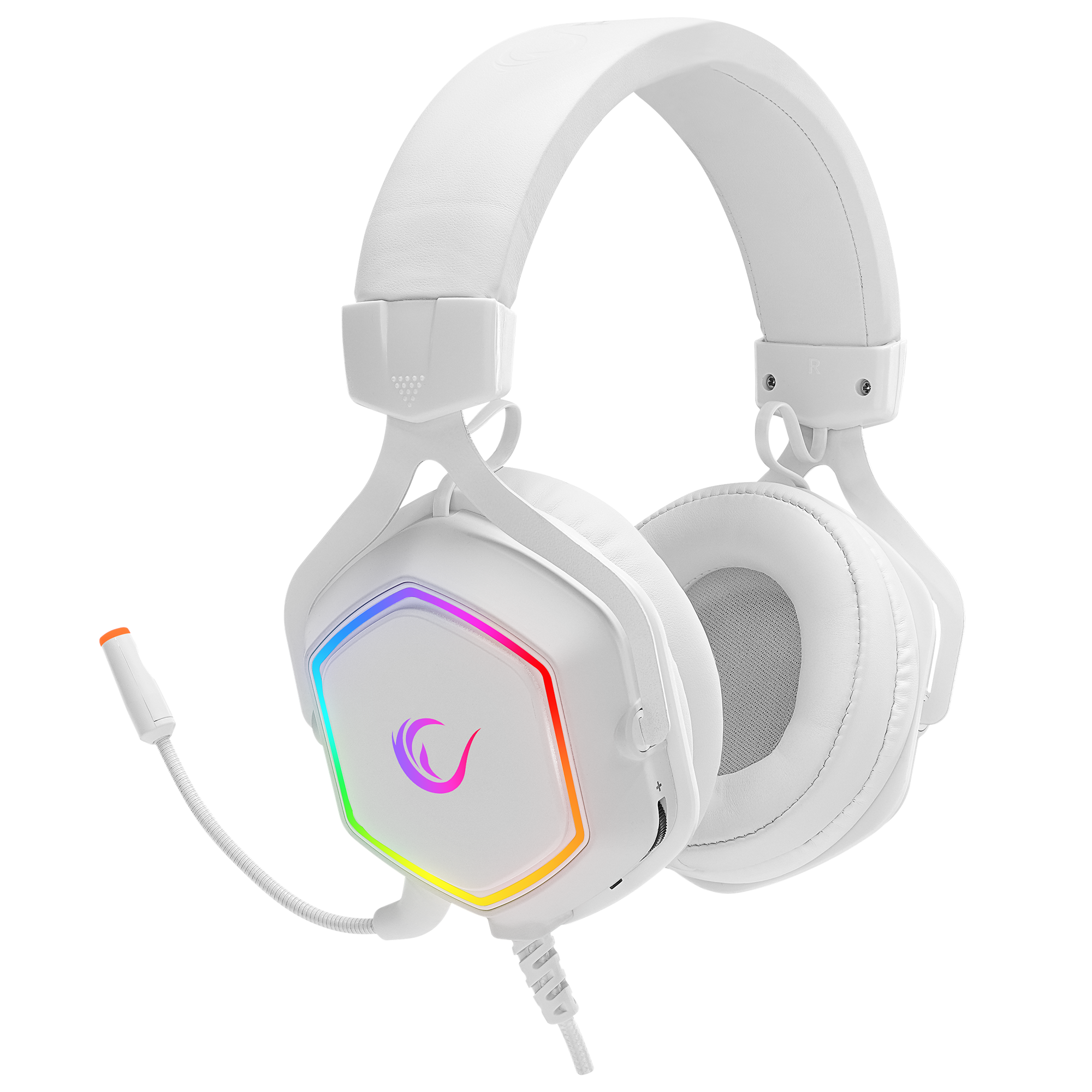 RM-K50 SELECT Beyaz Usb 7.1 RGB Ledli Gaming Oyuncu Mikrofonlu Kulaklık - Rampage