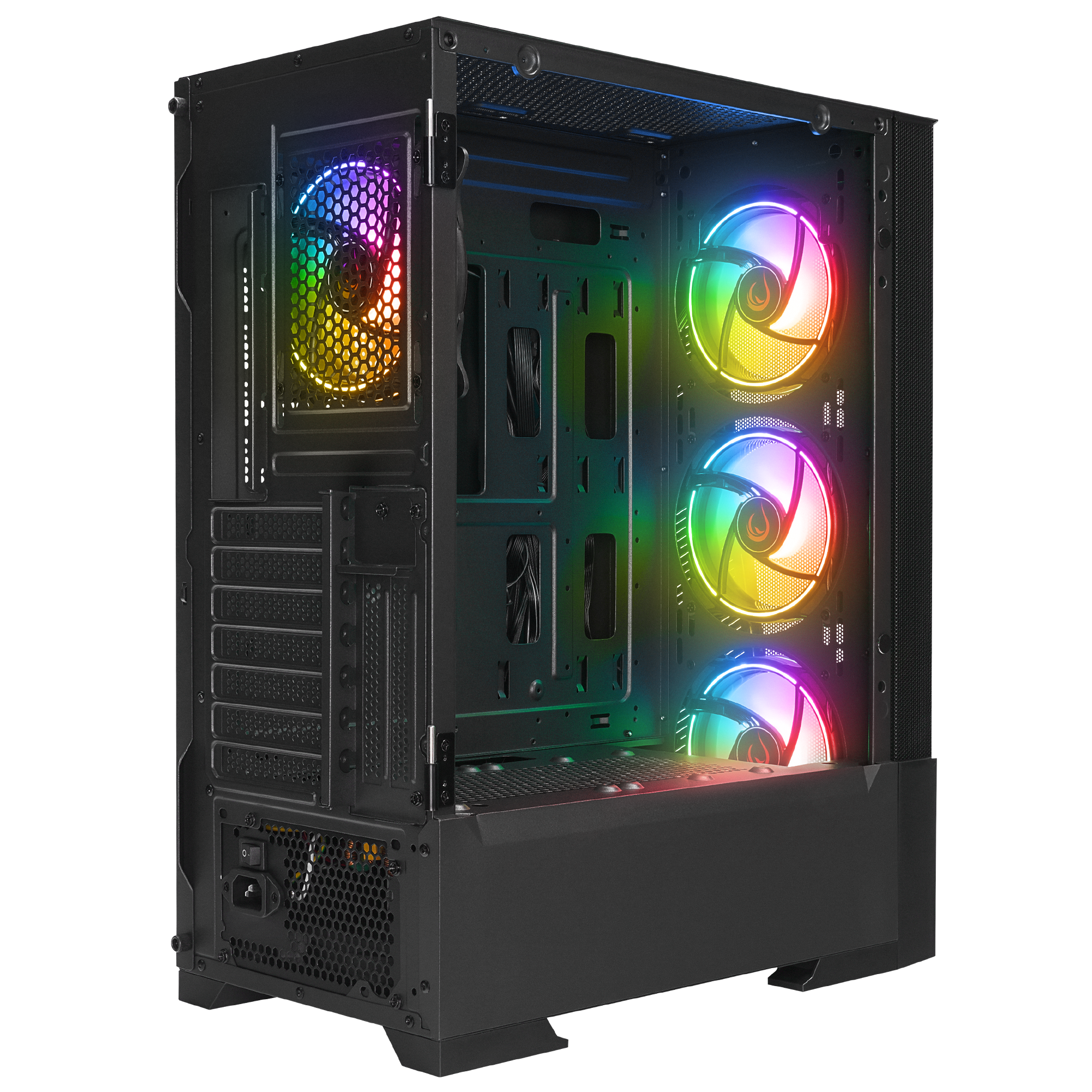 INSPIRER Mesh 650W 80+ Siyah ATX Mid-T Gaming Oyuncu Kasası - Rampage