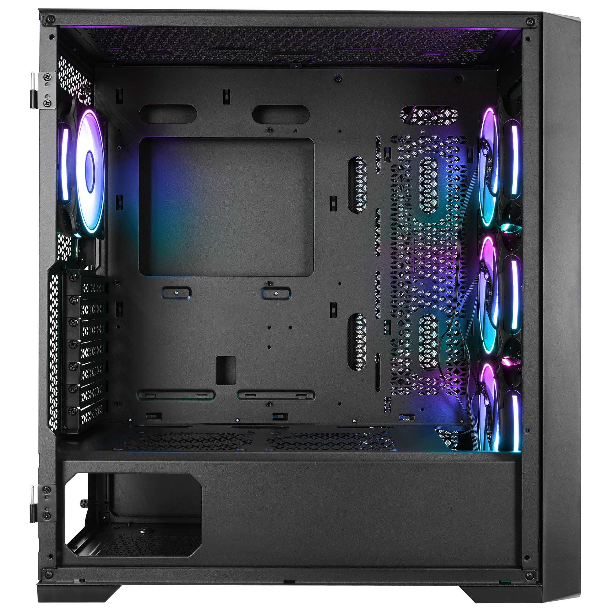 SIRIUS Temperli Camlı Siyah 4*12cm RGB Fan E-ATX Mid-T Gaming Oyuncu Kasası - Rampage