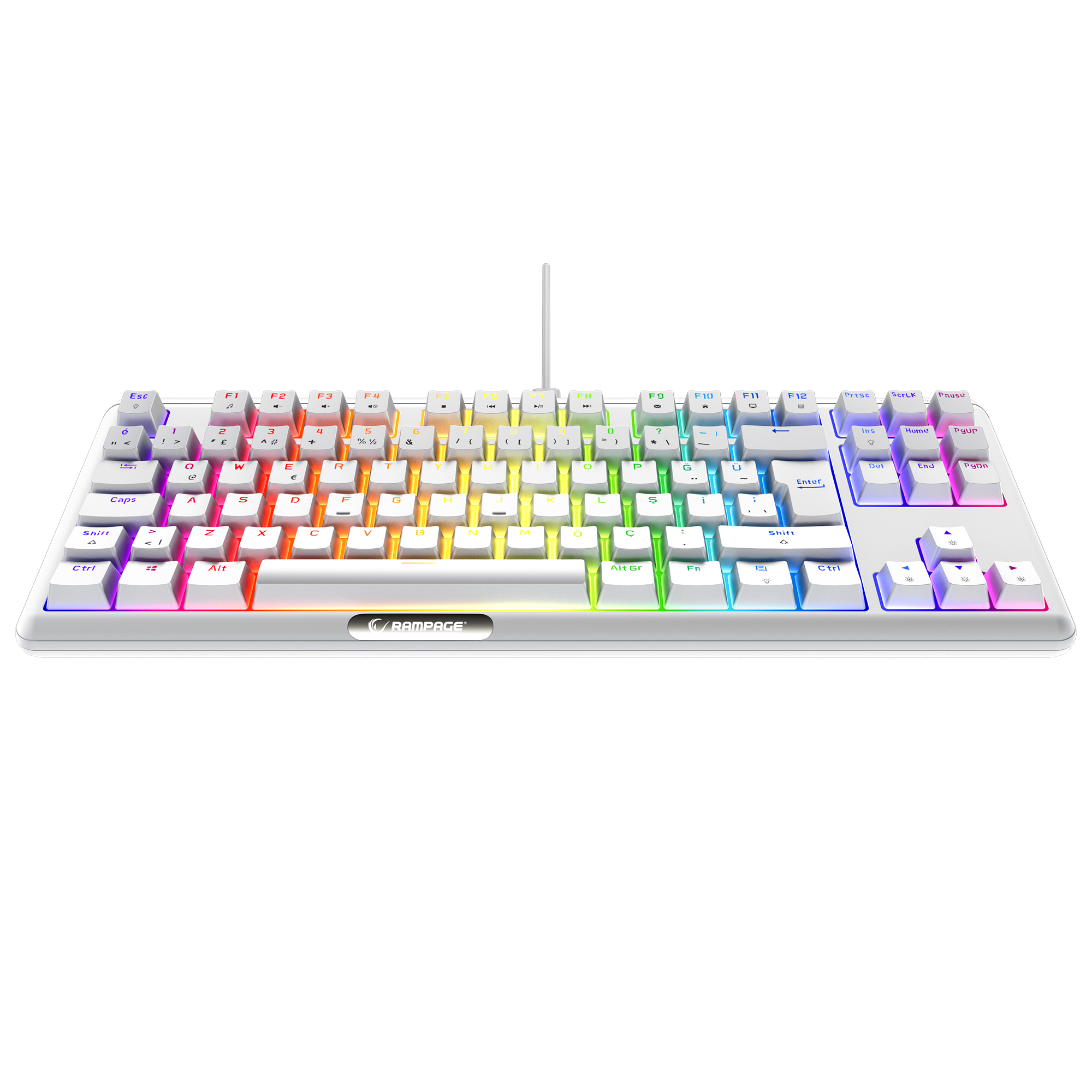 CLAW Beyaz TKL BLUE SWITCH Mekanik Gaming Oyuncu Klavyesi - Rampage