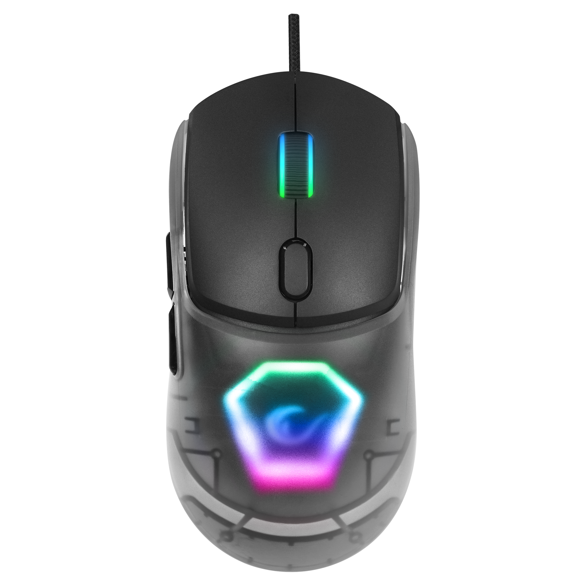Hyalo M1 Siyah Değiştirilebilir 3 Kapaklı RGB 12000 DPI Gaming Oyuncu Mouse - Rampage