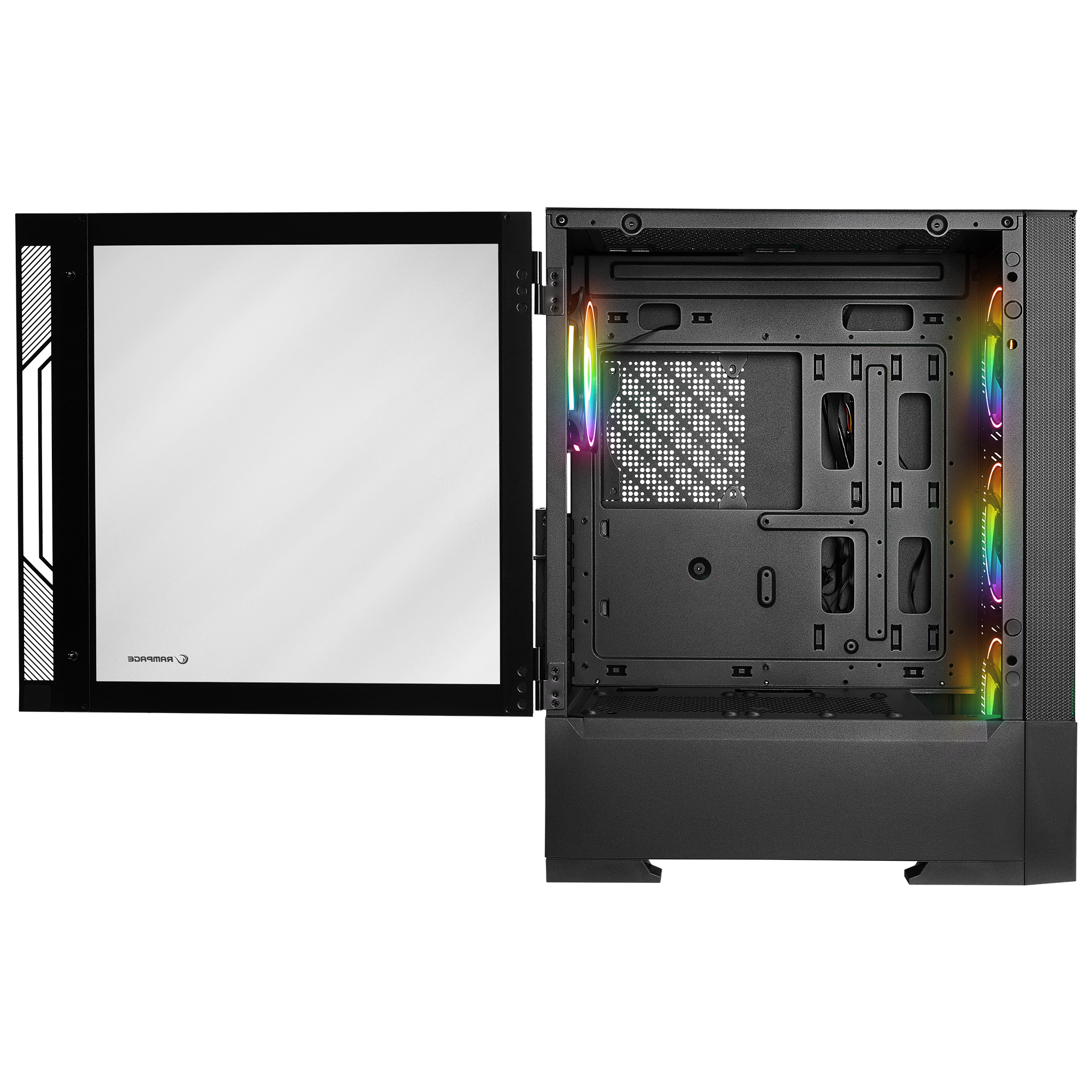 INSPIRER Mesh 650W 80+ Siyah ATX Mid-T Gaming Oyuncu Kasası - Rampage