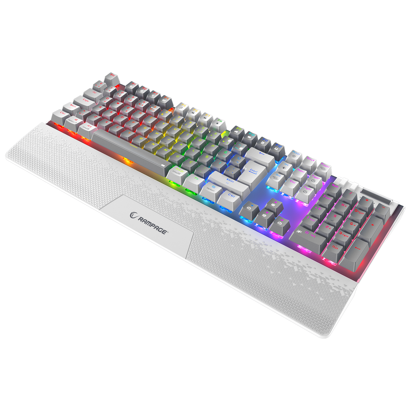 Carbon Pro Gri/Beyaz Wireless OUTEMU Red Switch Gaming Oyuncu Klavyesi - Rampage