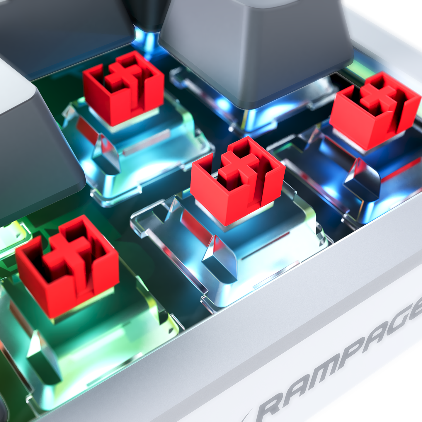 YORU MINI Beyaz/Gri OUTEMU Red Switch Mekanik Gaming Oyuncu Klavye
