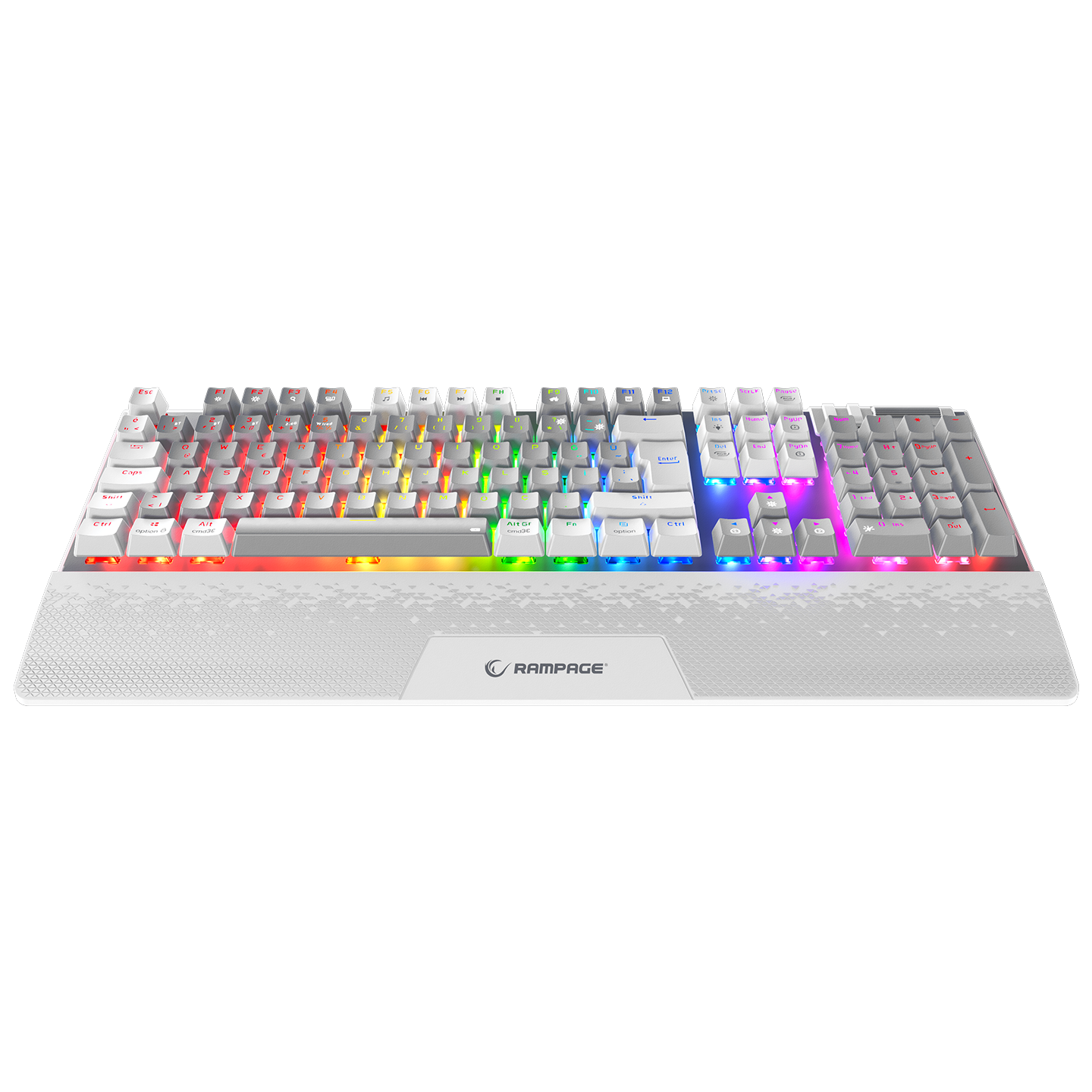 Carbon Pro Gri/Beyaz Wireless OUTEMU Red Switch Gaming Oyuncu Klavyesi - Rampage