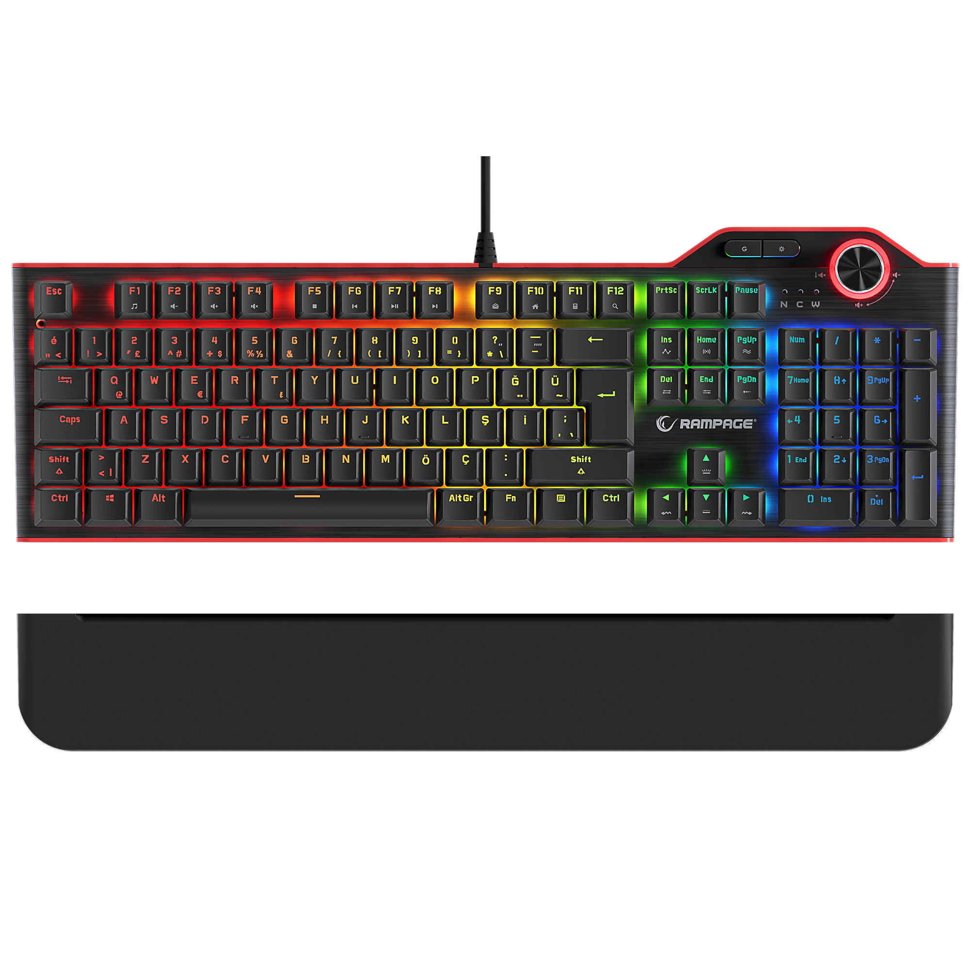 Hydra R6 Gaming Pro Blue Switch Aluminyum Kaplama Multimedia Mekanik Klavye - Rampage