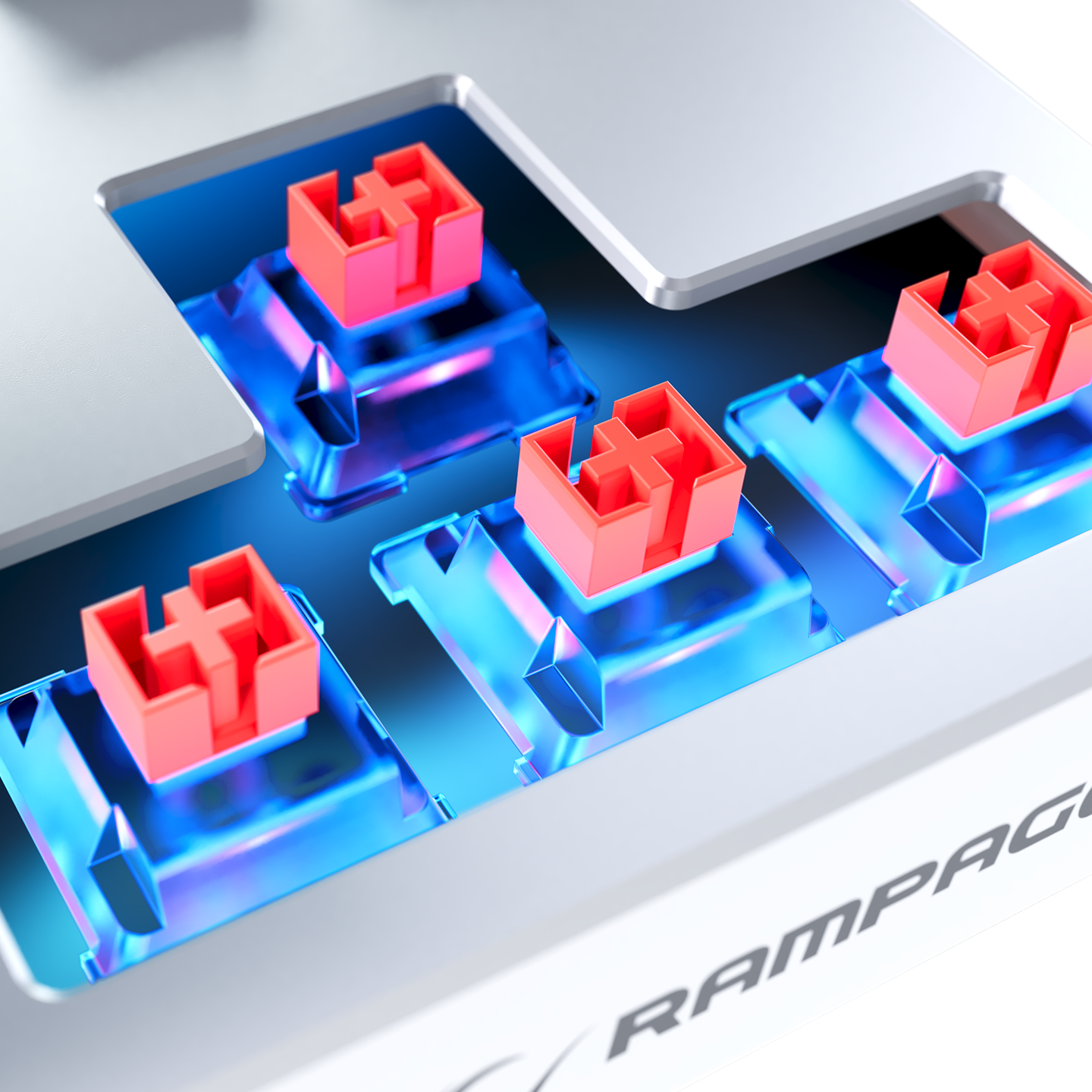 YORU TKL PRO Beyaz/Gri 2.4ghz OUTEMU Red Switch Mekanik Gaming Oyuncu Klavye - Rampage