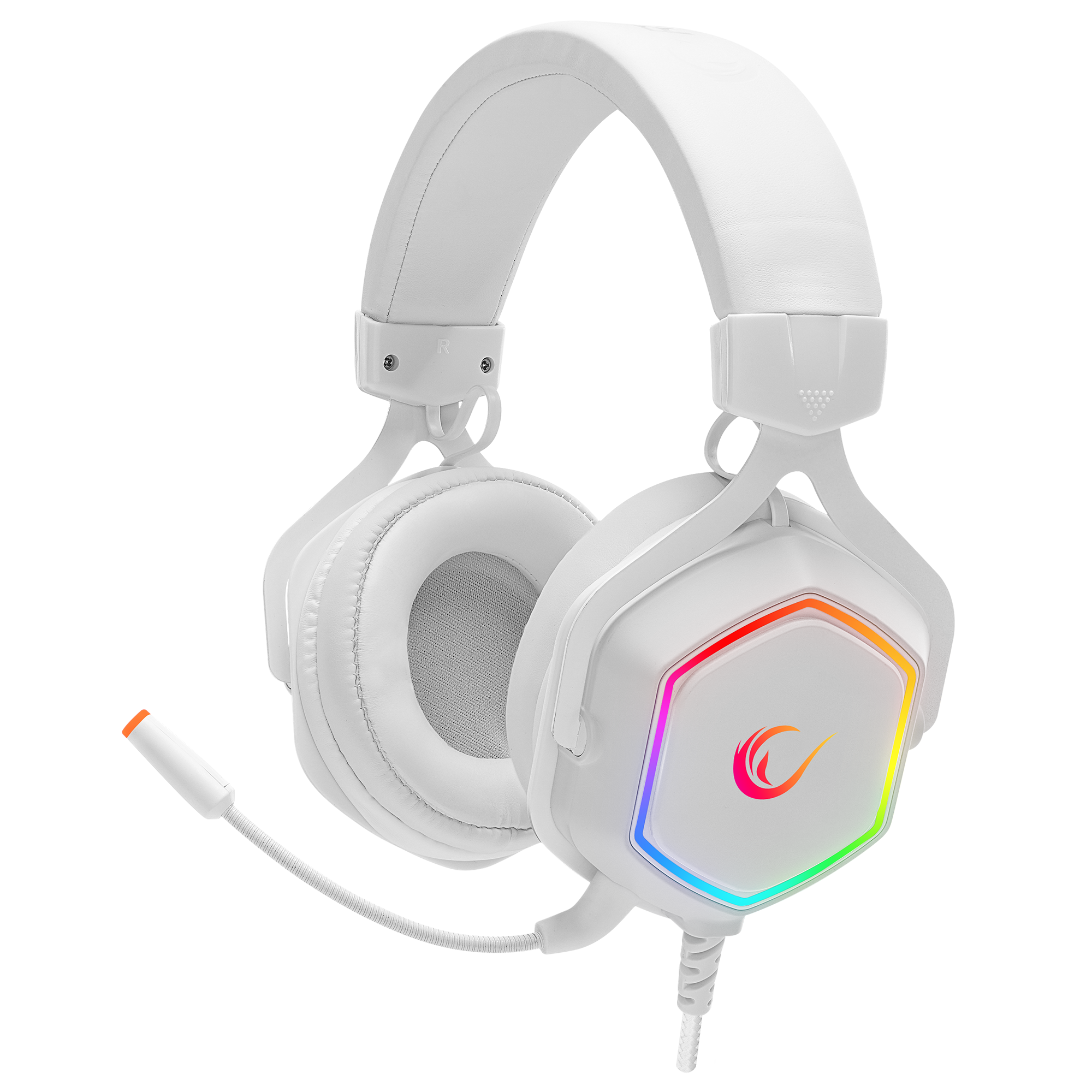 RM-K50 SELECT Beyaz Usb 7.1 RGB Ledli Gaming Oyuncu Mikrofonlu Kulaklık - Rampage