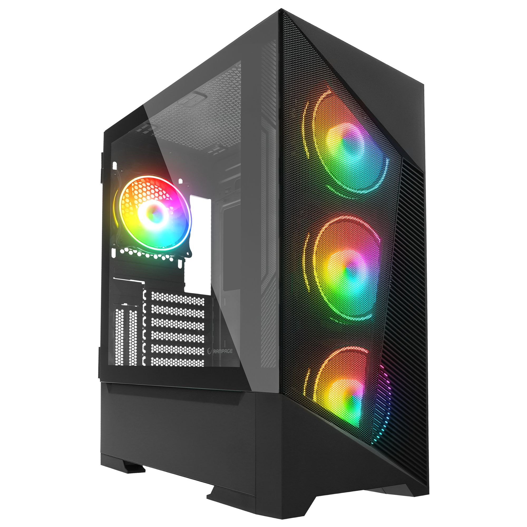 INSPIRER Mesh 650W 80+ Siyah ATX Mid-T Gaming Oyuncu Kasası - Rampage