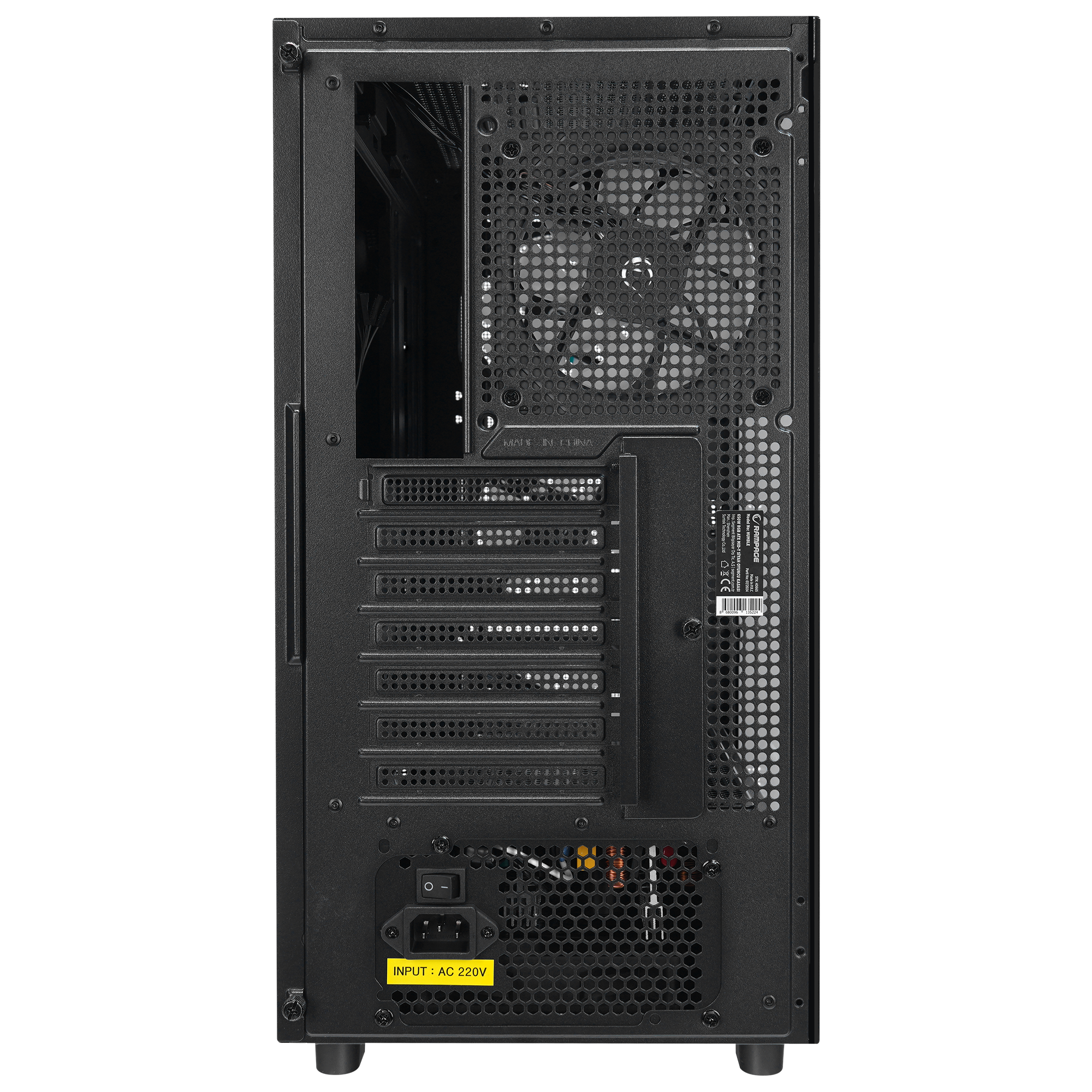 HUMBLE Mesh 650W 80 Plus Bronze Siyah Temperli Camlı 4x12cm RGB Fan ATX Mid-T Gaming Oyuncu Kasası - Rampage