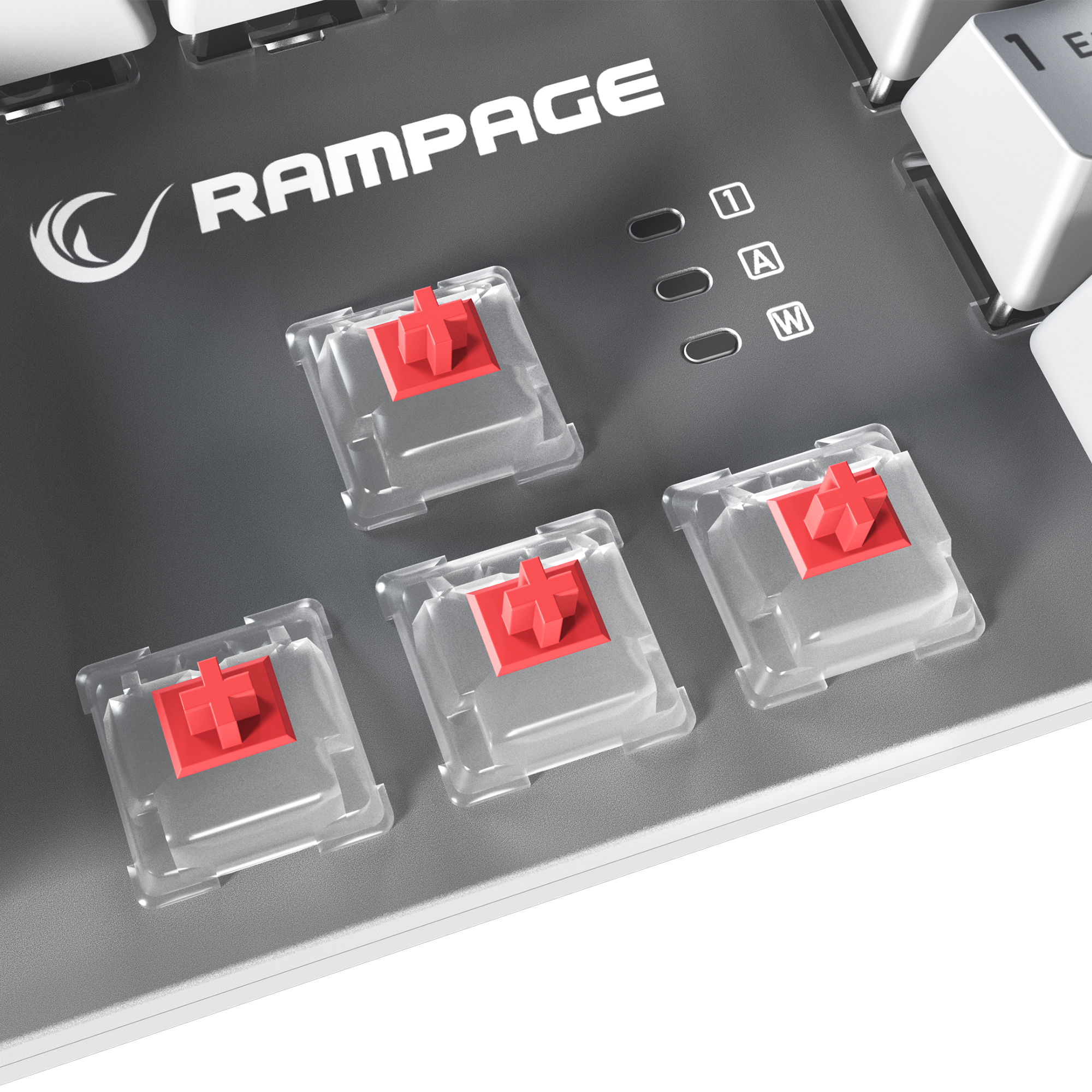 KB-R28 BLADE PLUS Beyaz Tam Türkçe Red Switch Gaming Klavye - Rampage