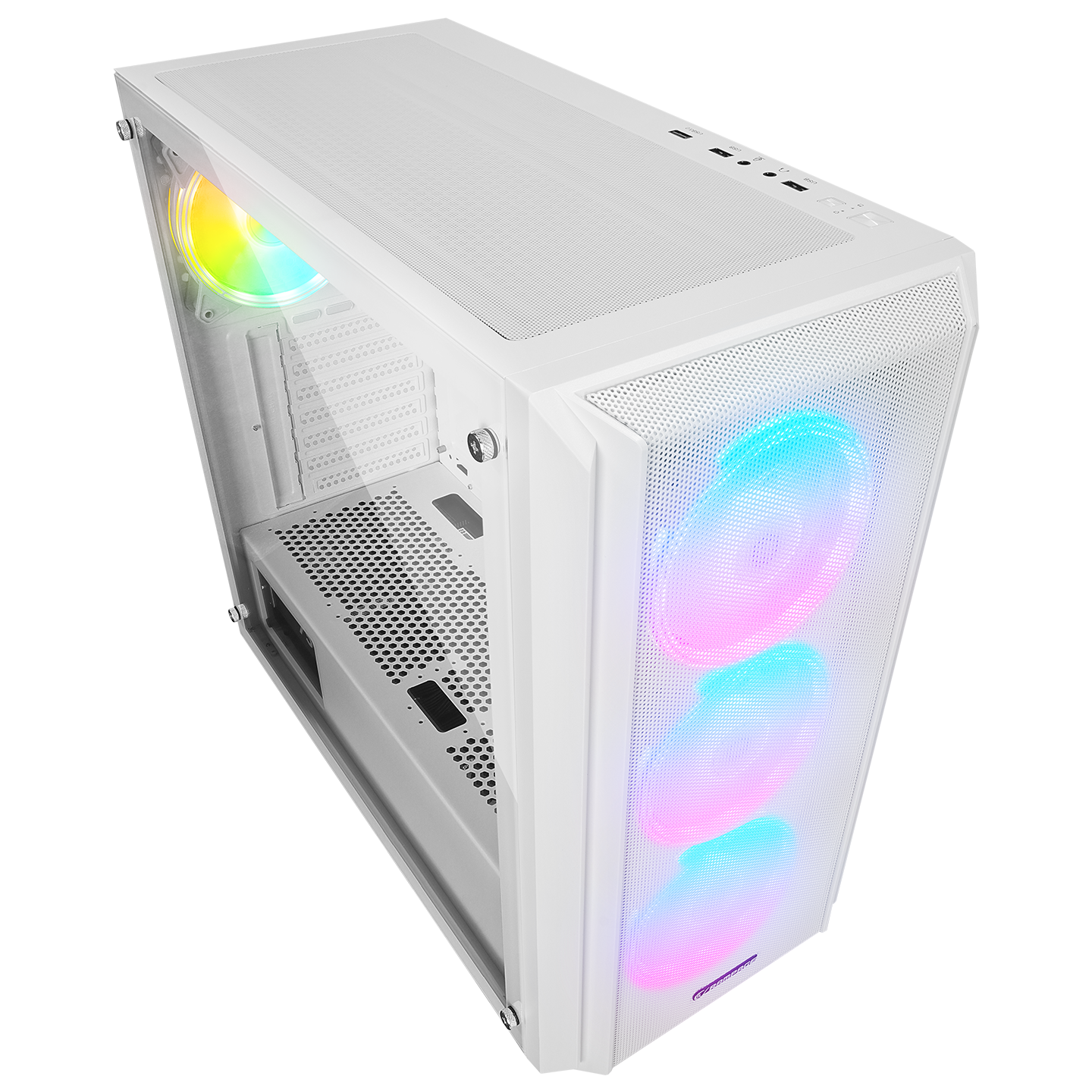 ELYSIAN MESH 750W 80 Plus Bronze Temperli Camlı Mid-T Beyaz Oyuncu Kasası - Rampage