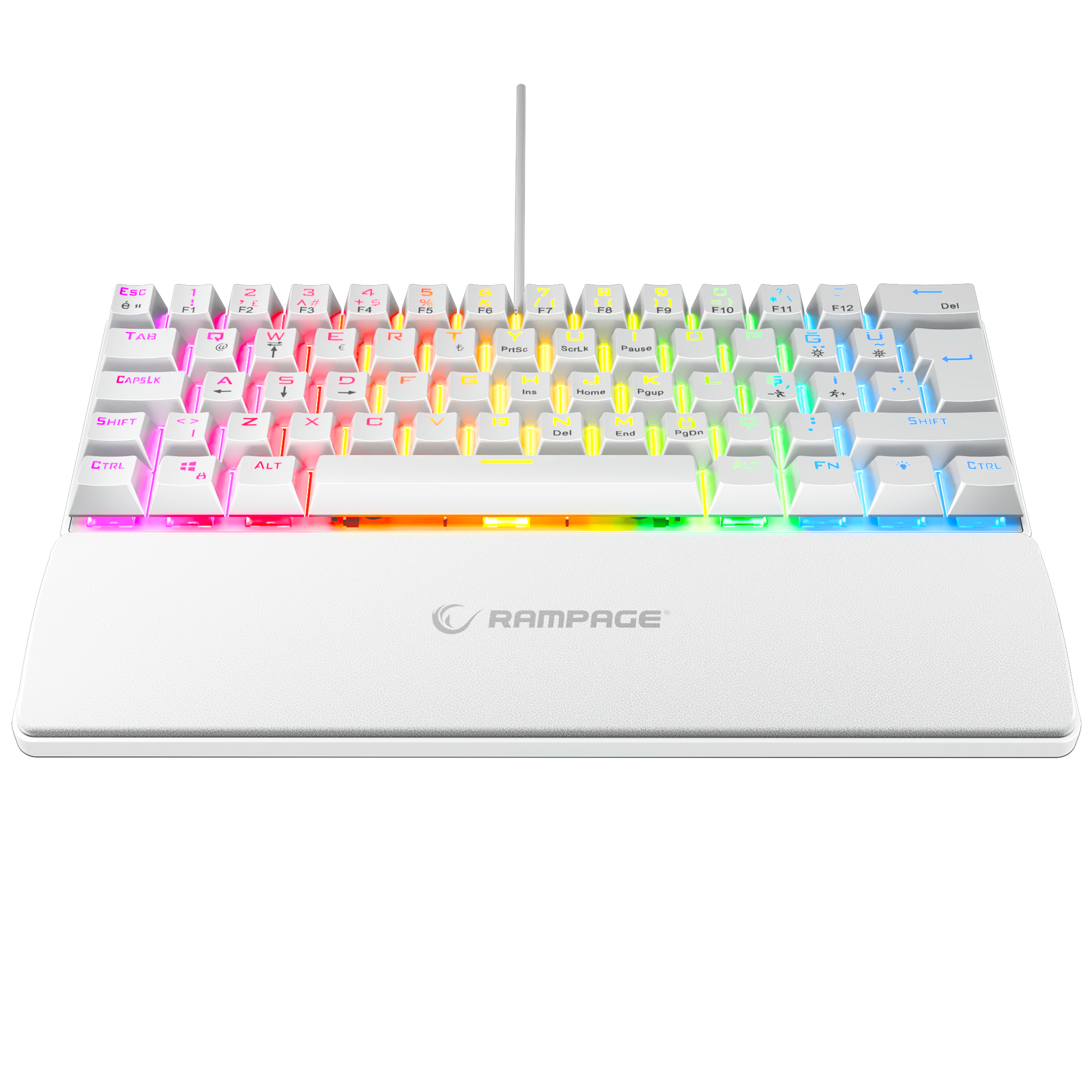 ALLY K11 Rainbow Wrist Rest Blue Switch Gaming Keyboard-White