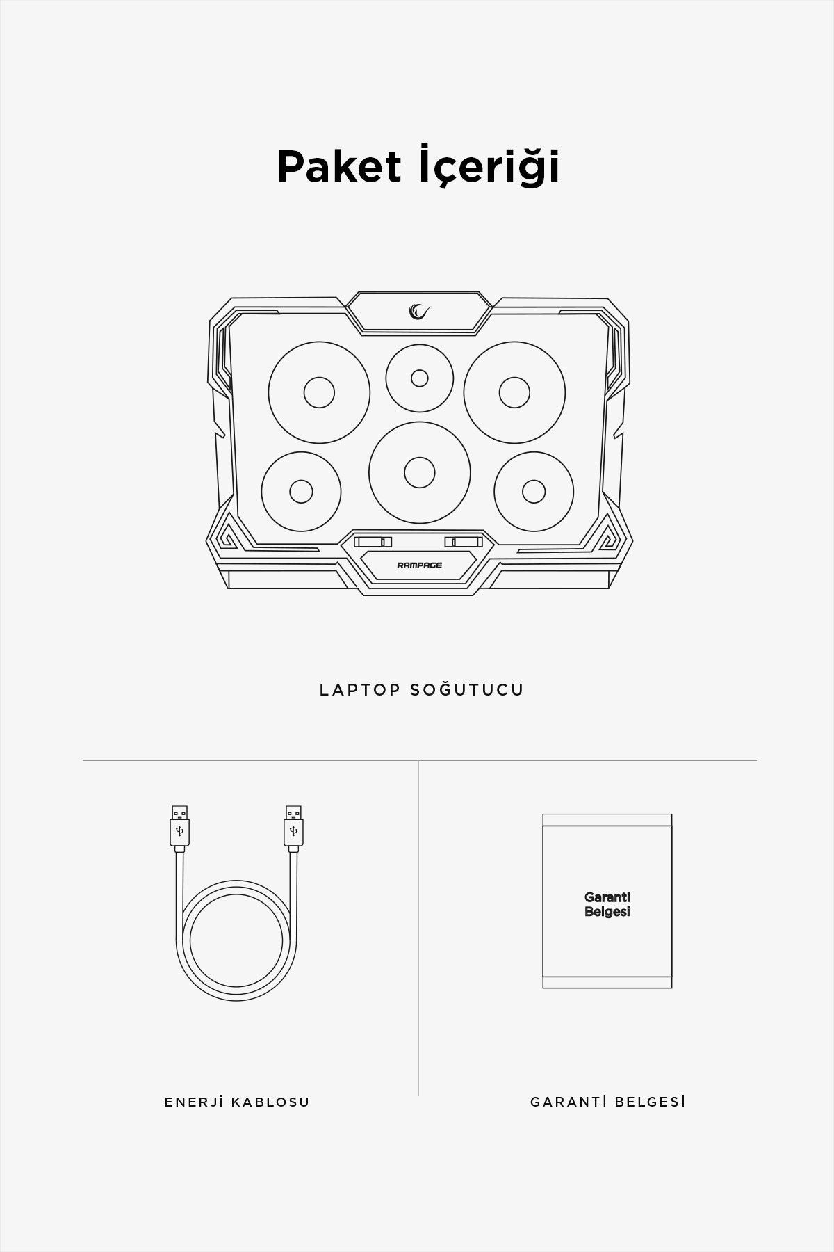 X-Gust 6 Fanlı Rainbow 10-17 inç Notebook Soğutucu Stand-Siyah
