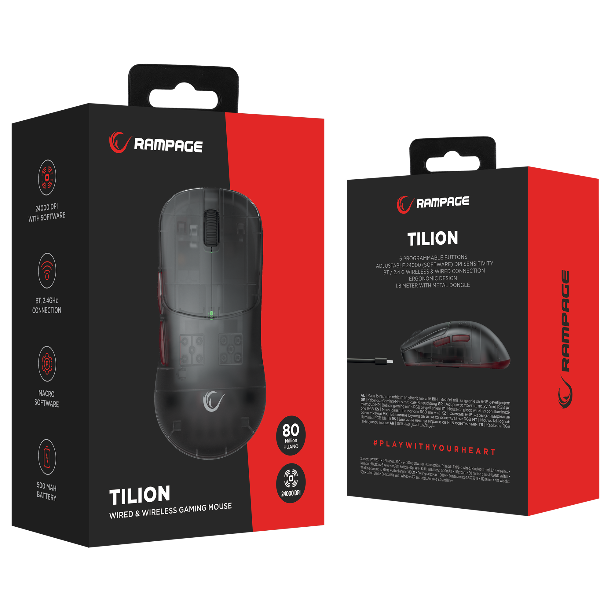 Tilion 24000 Dpi Kablosuz Oyuncu Mouse - Siyah