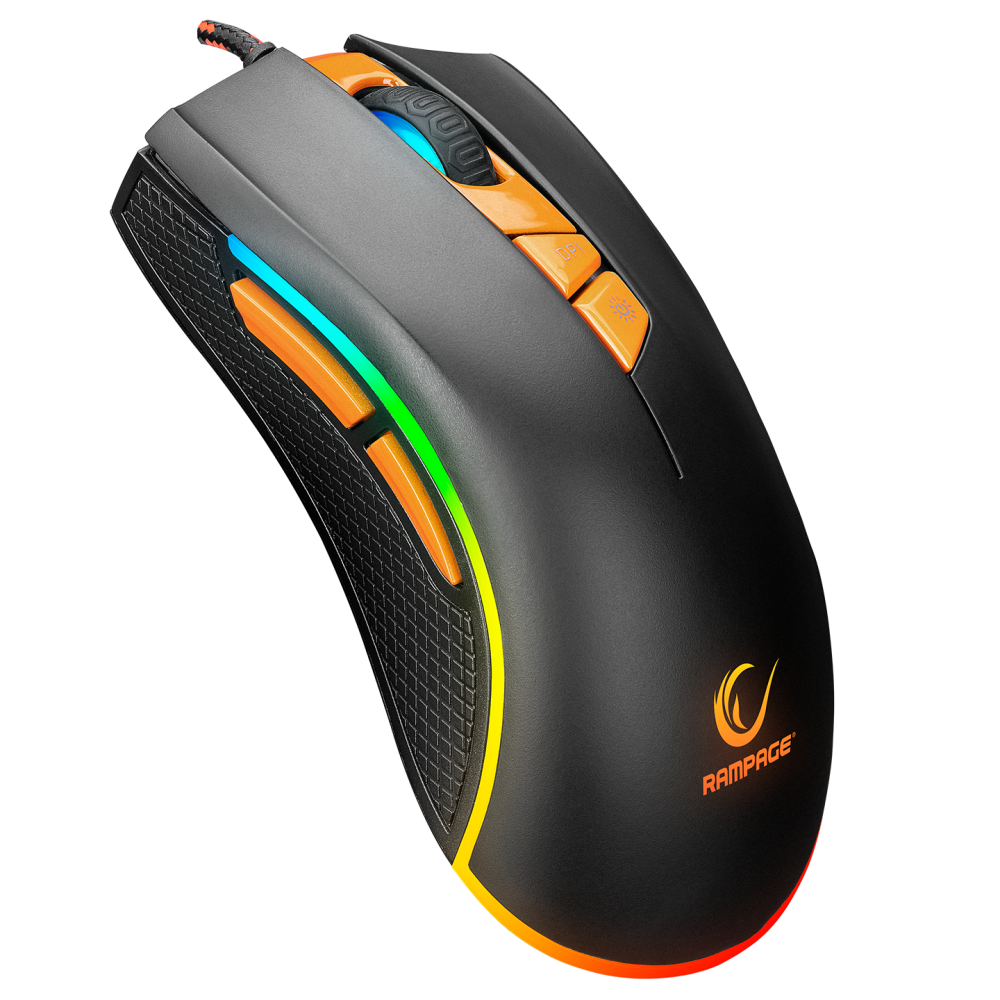 Rampage SMX-R9 Usb Siyah/Turuncu 1000-3200dpi RGB Işıklı Oyuncu Mouse