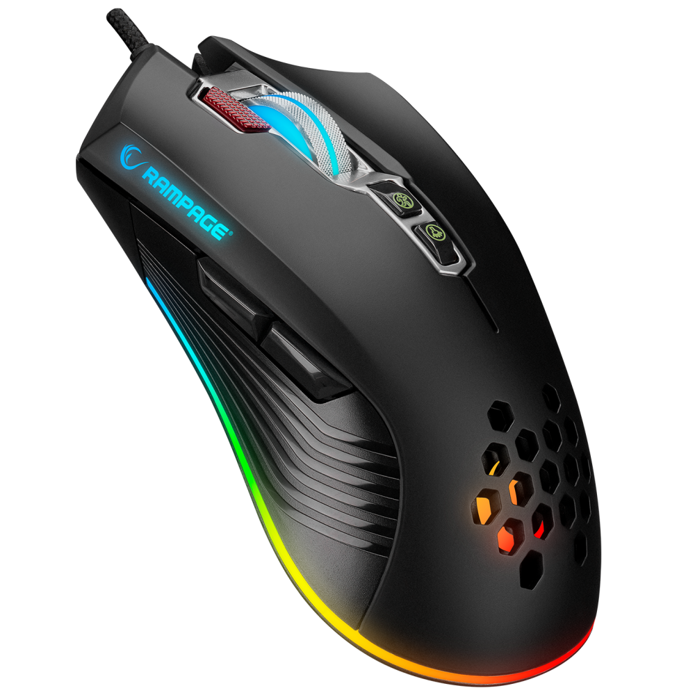 Rampage SMX-R75 STRIKER Usb Siyah 8 Tuşlu RGB 4800dpi Gaming Oyuncu Mouse