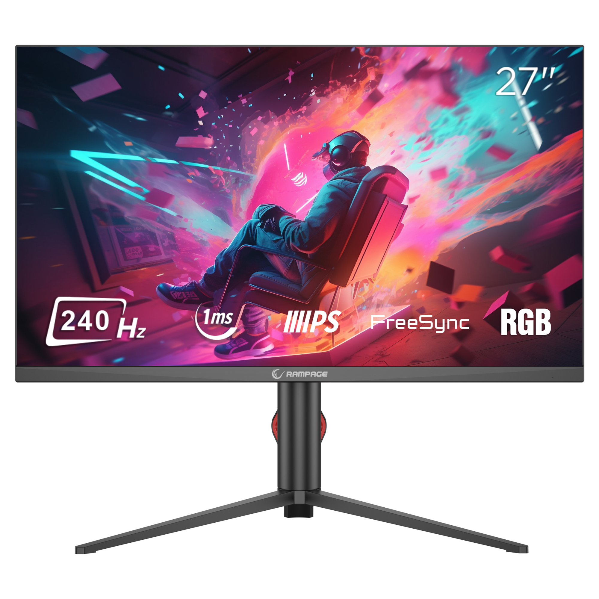 Ripper RM27F240Q 27'' 240Hz 1ms Fast IPS QHD Freesync RGB Pivot PC Flat Oyuncu Monitörü
