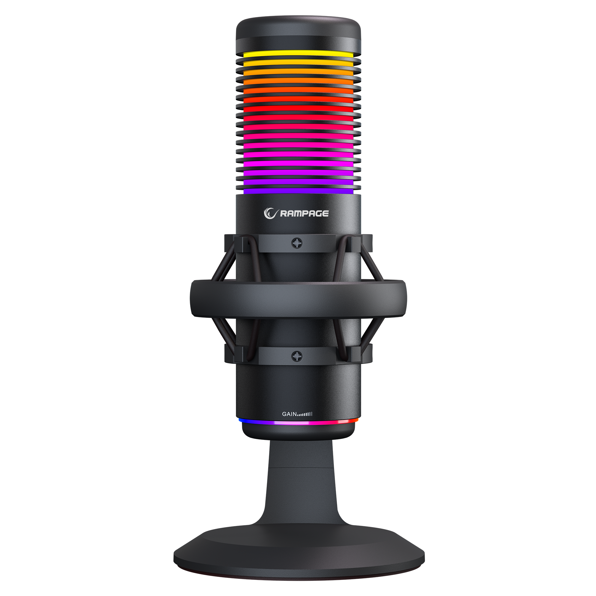 BEMOL Siyah RGB Shock Mount Masaüstü Mikrofon - Rampage