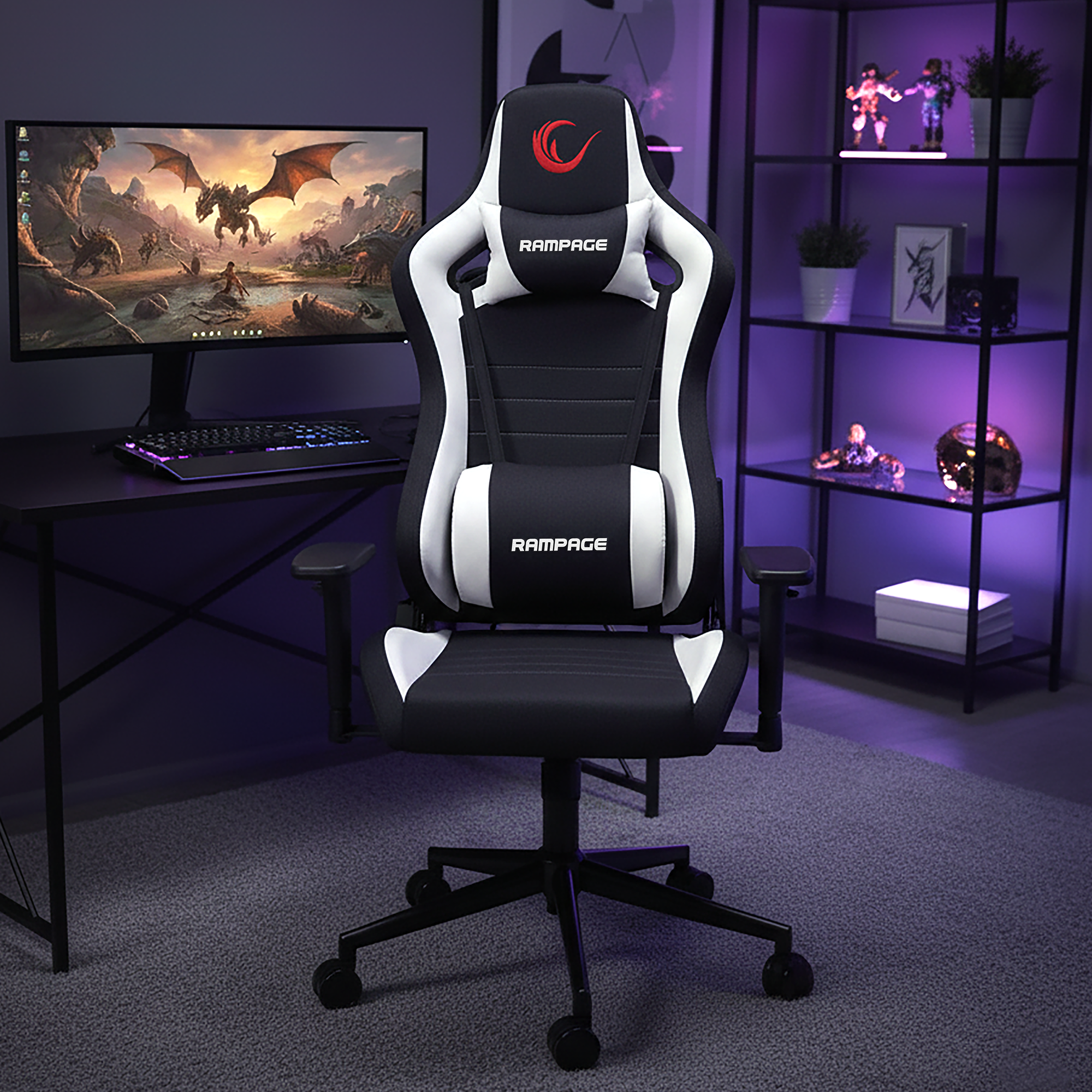 KL-R59 Nova Gaming Chair-Black/White