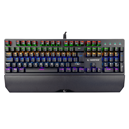 KB-R81 ROCKET Mavi Switch Gökkuşağı Ledli RGB Şeritli Metal Yüzey Mekanik Gaming Oyuncu Klavye - Rampage