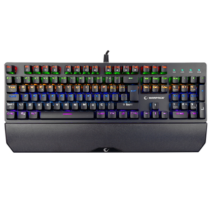 KB-R81 ROCKET Red Switch Gökkuşağı Ledli RGB Şeritli Metal Yüzey Mekanik Gaming Oyuncu Klavye - Rampage