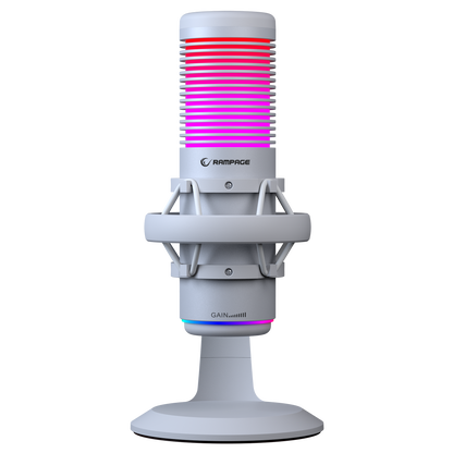 BEMOL Beyaz RGB Shock Mount Masaüstü Mikrofon - Rampage