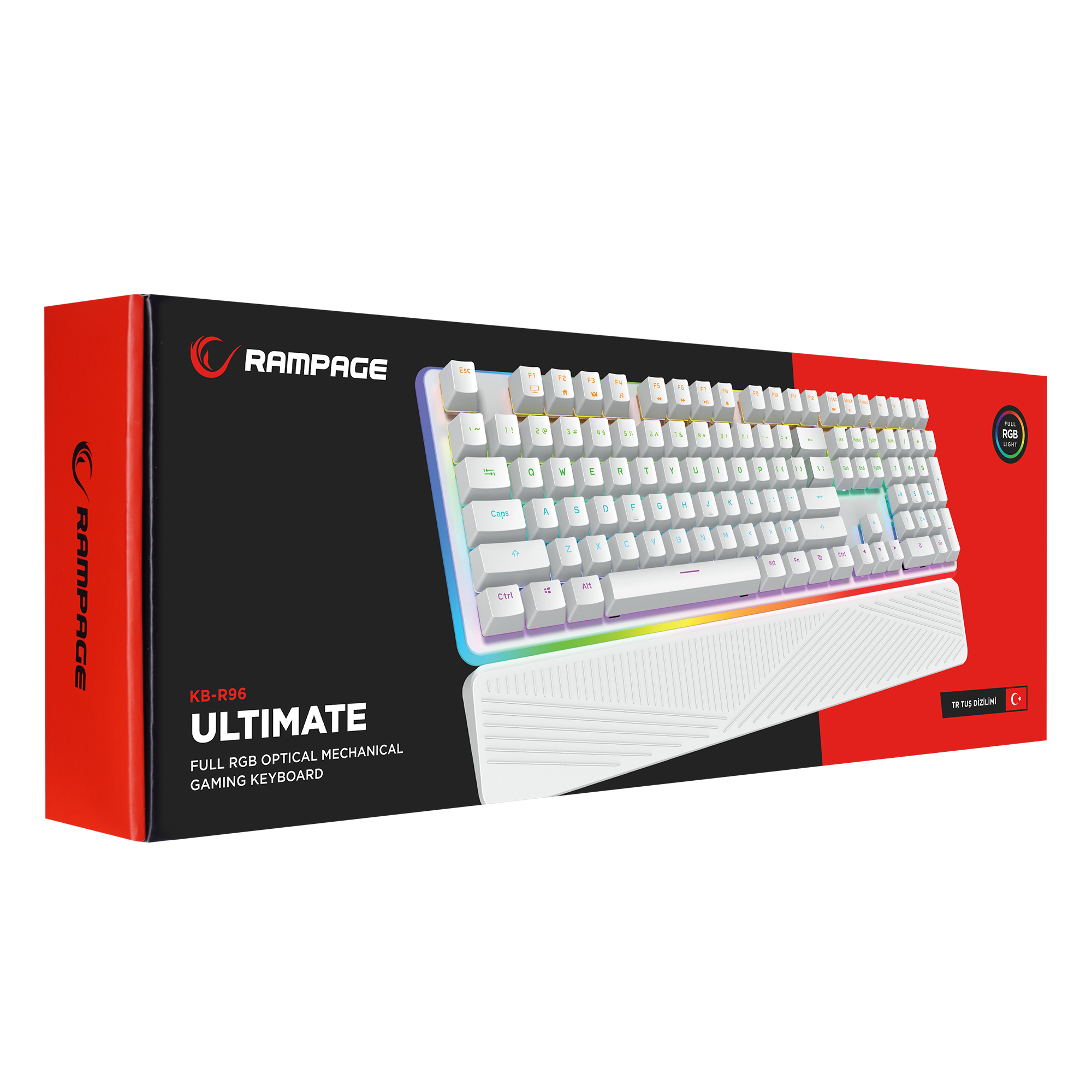 KB-R96 ULTIMATE Beyaz Optical Switch Su Geçirmez Gaming Oyuncu Mekanik Klavye - Rampage