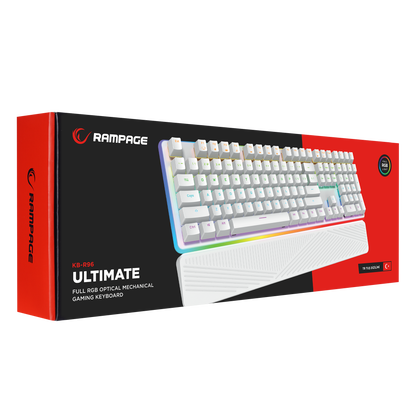 KB-R96 ULTIMATE Beyaz Optical Switch Su Geçirmez Gaming Oyuncu Mekanik Klavye - Rampage