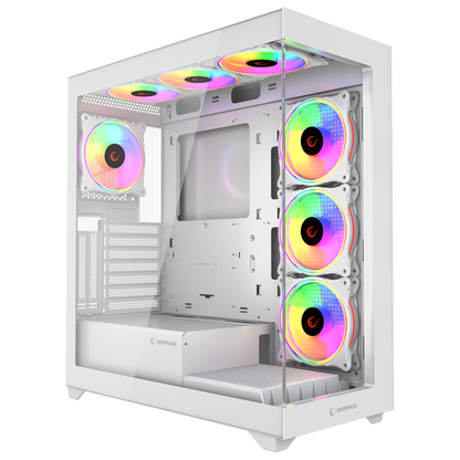 Hydra V3 White 750W 80+ Bronze 7x12cm RGB Fan Atx Mid-T Oyuncu Kasası-Beyaz