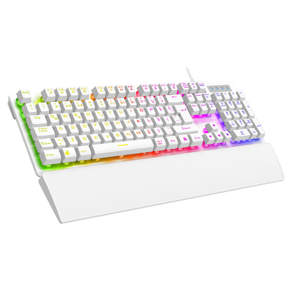 KB-RX77 RUNNER Beyaz USB Rainbow Aydınlatmalı Q Bilek Destekli Gaming Klavye