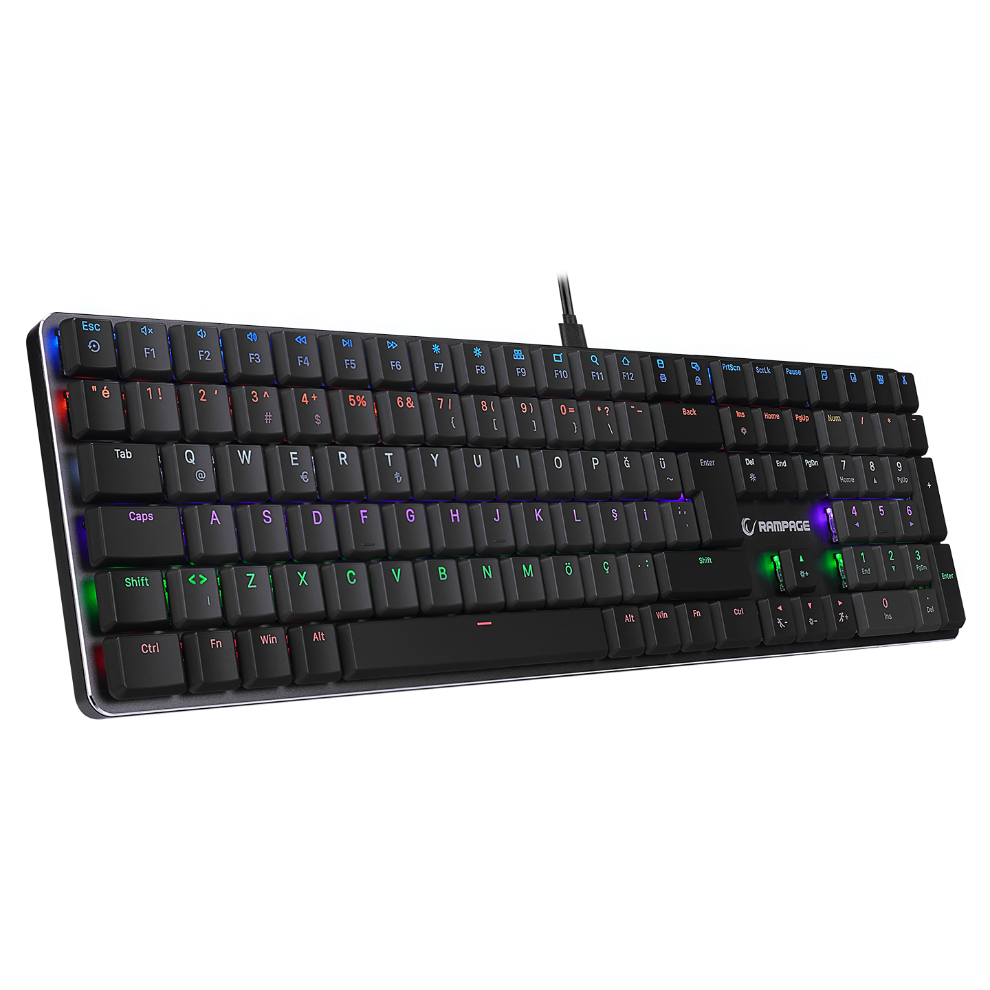 GRANITE PRO Siyah/Gri RED SWITCH Mekanik Gaming Oyuncu Klavye