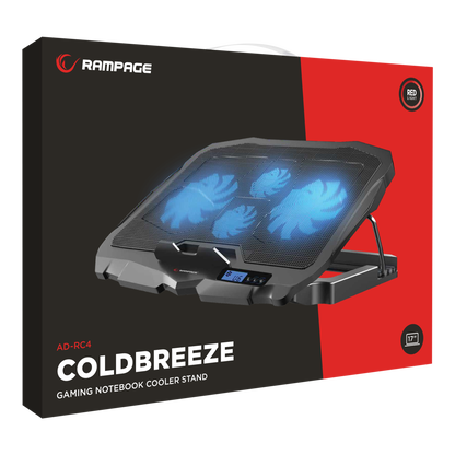 AD-RC4 Mavi Ledli 2*125mm+2*70mm Işıklı Fan 15-17 Notebook Soğutucu Stand - Rampage