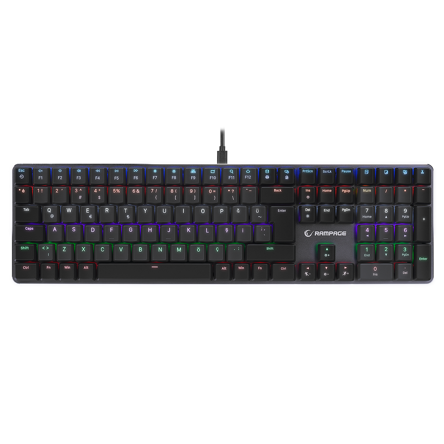 GRANITE PRO Siyah/Gri RED SWITCH Mekanik Gaming Oyuncu Klavye