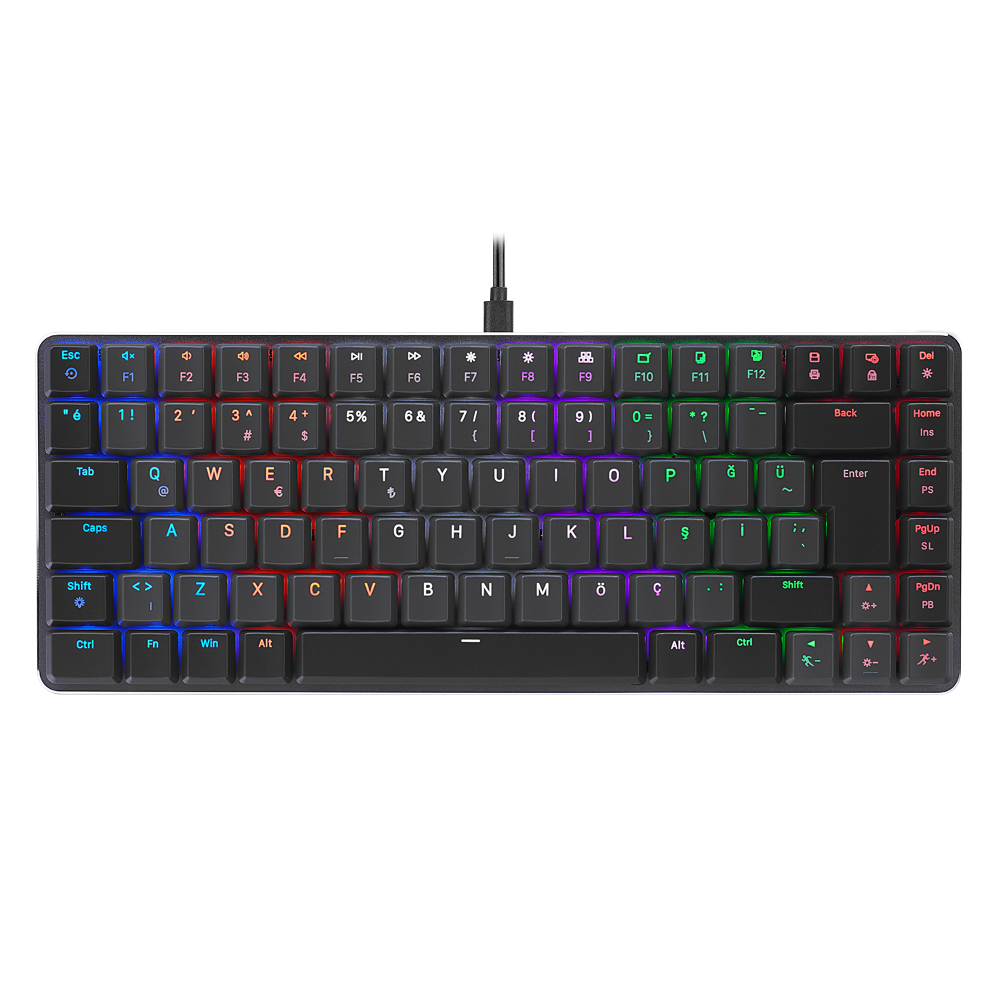 GRANITE Siyah/Gri BLUE SWITCH Q Mekanik Gaming Oyuncu Klavye