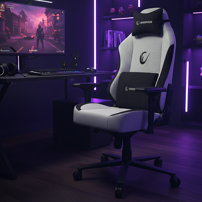 KL-R72 Woof High-End Non-Sweating Fabric Gaming Chair-Gray/Black