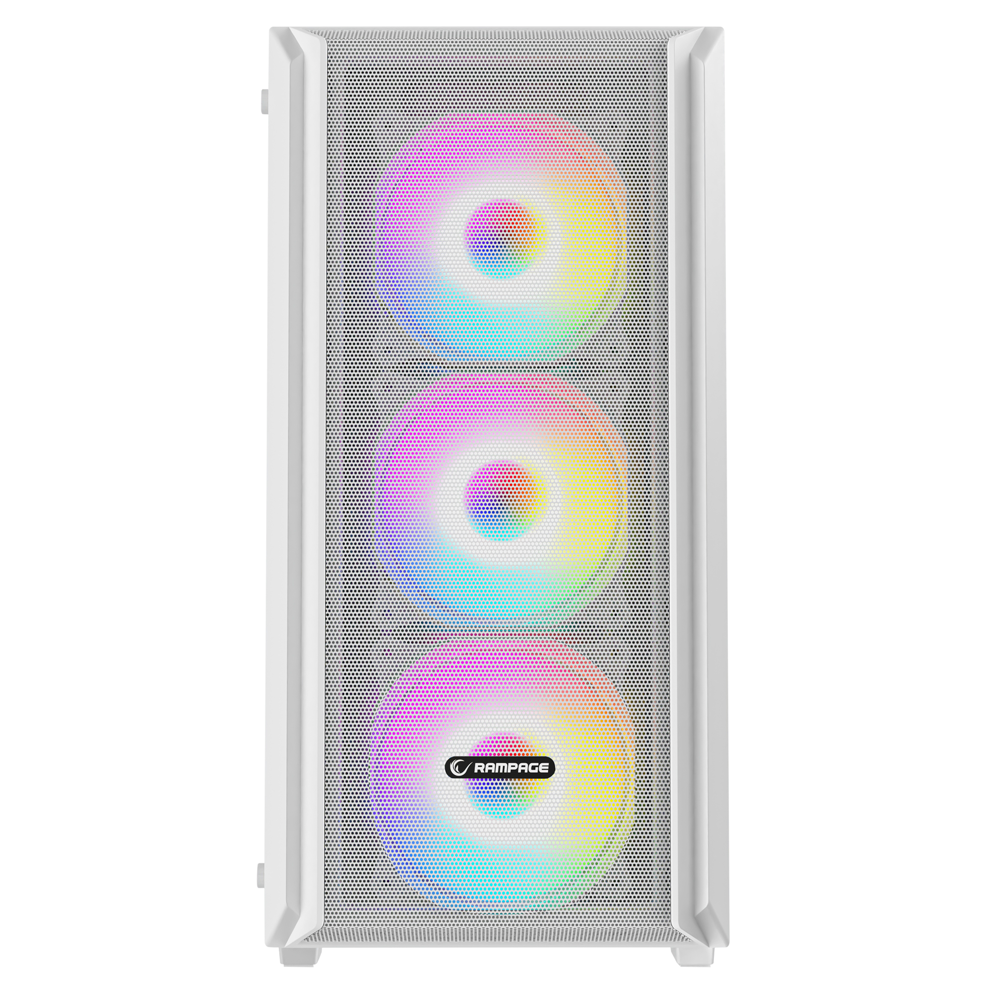 BETA MESH 650W 80 Plus Standart 4*12cm ARGB Fan Temperli Camlı Mid-T Beyaz Oyuncu Kasası - Rampage
