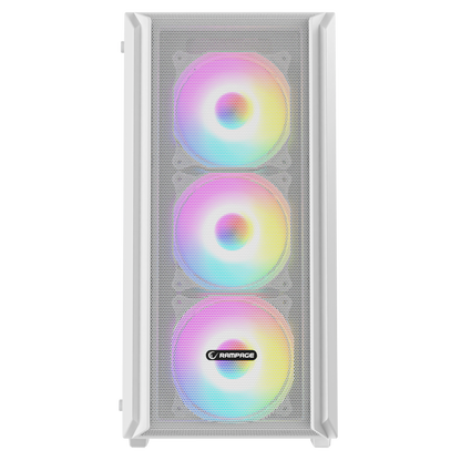 BETA MESH 650W 80 Plus Standart 4*12cm ARGB Fan Temperli Camlı Mid-T Beyaz Oyuncu Kasası - Rampage