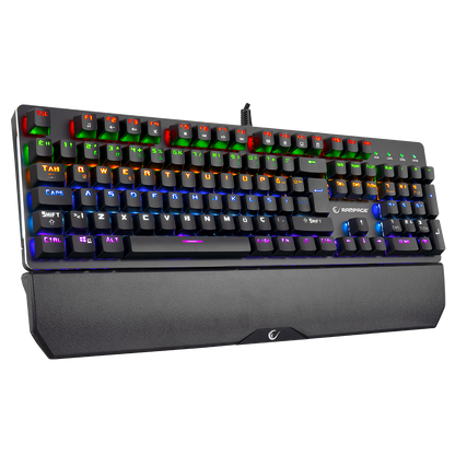 KB-R81 ROCKET Red Switch Gökkuşağı Ledli RGB Şeritli Metal Yüzey Mekanik Gaming Oyuncu Klavye - Rampage