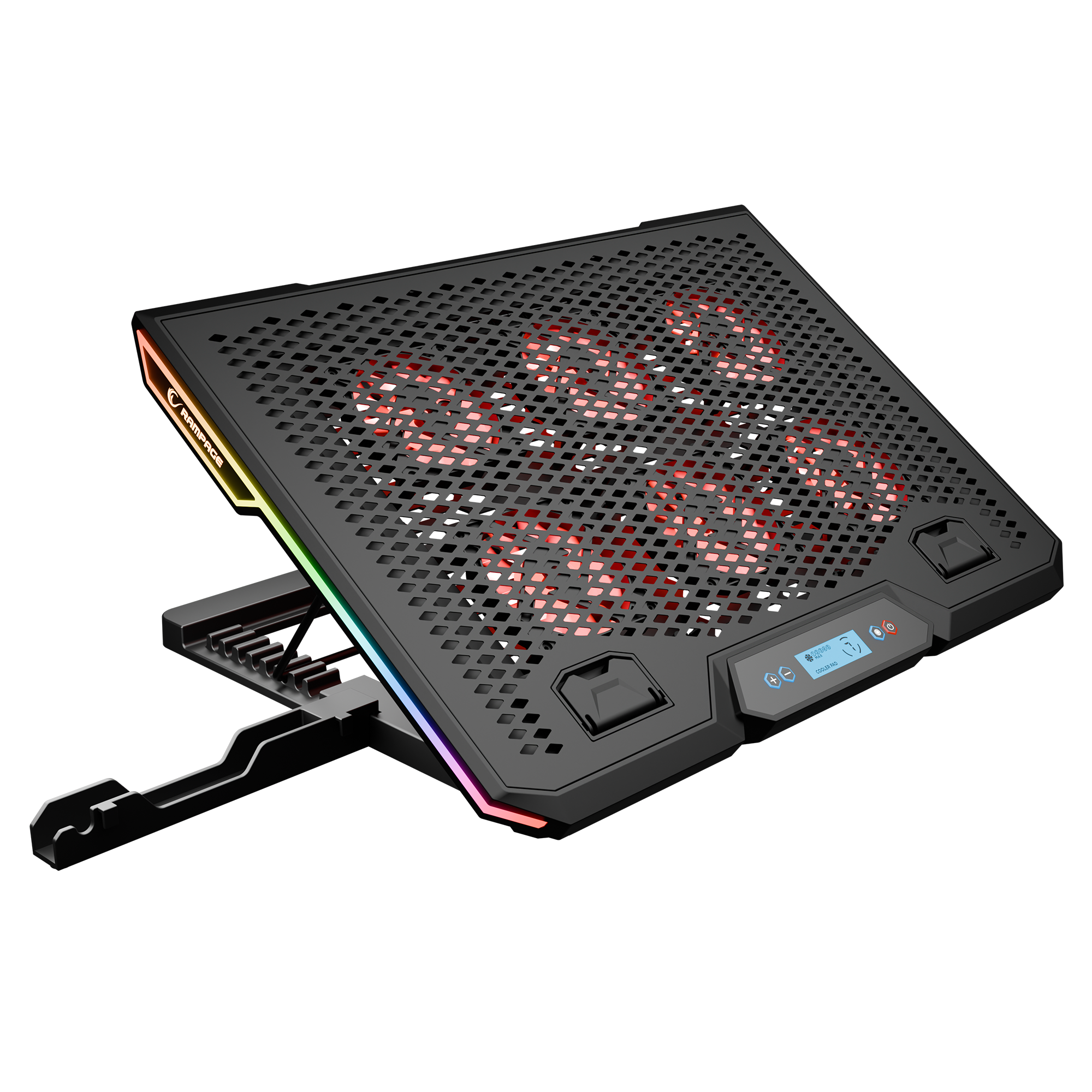 RGB 6 Fanlı LCD Ekranlı 13-15.6 inç Notebook Soğutucu Stand