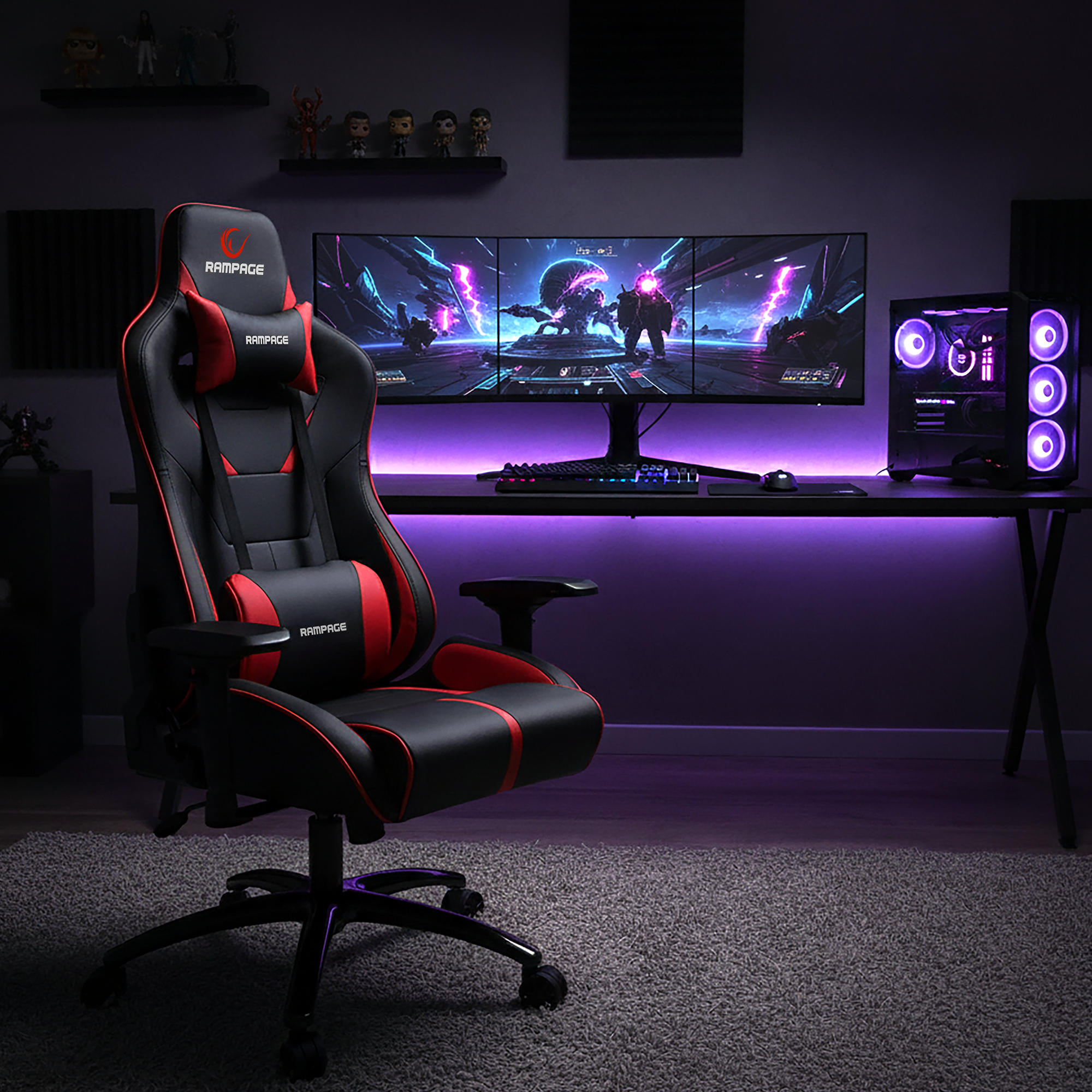 KL-R25 Crown Series Gaming Chair-Black/Red