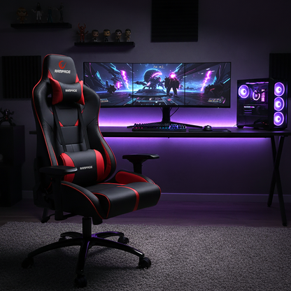 KL-R25 Crown Series Gaming Chair-Black/Red