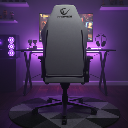 KL-R72 Woof High-End Non-Sweating Fabric Gaming Chair-Gray/Black